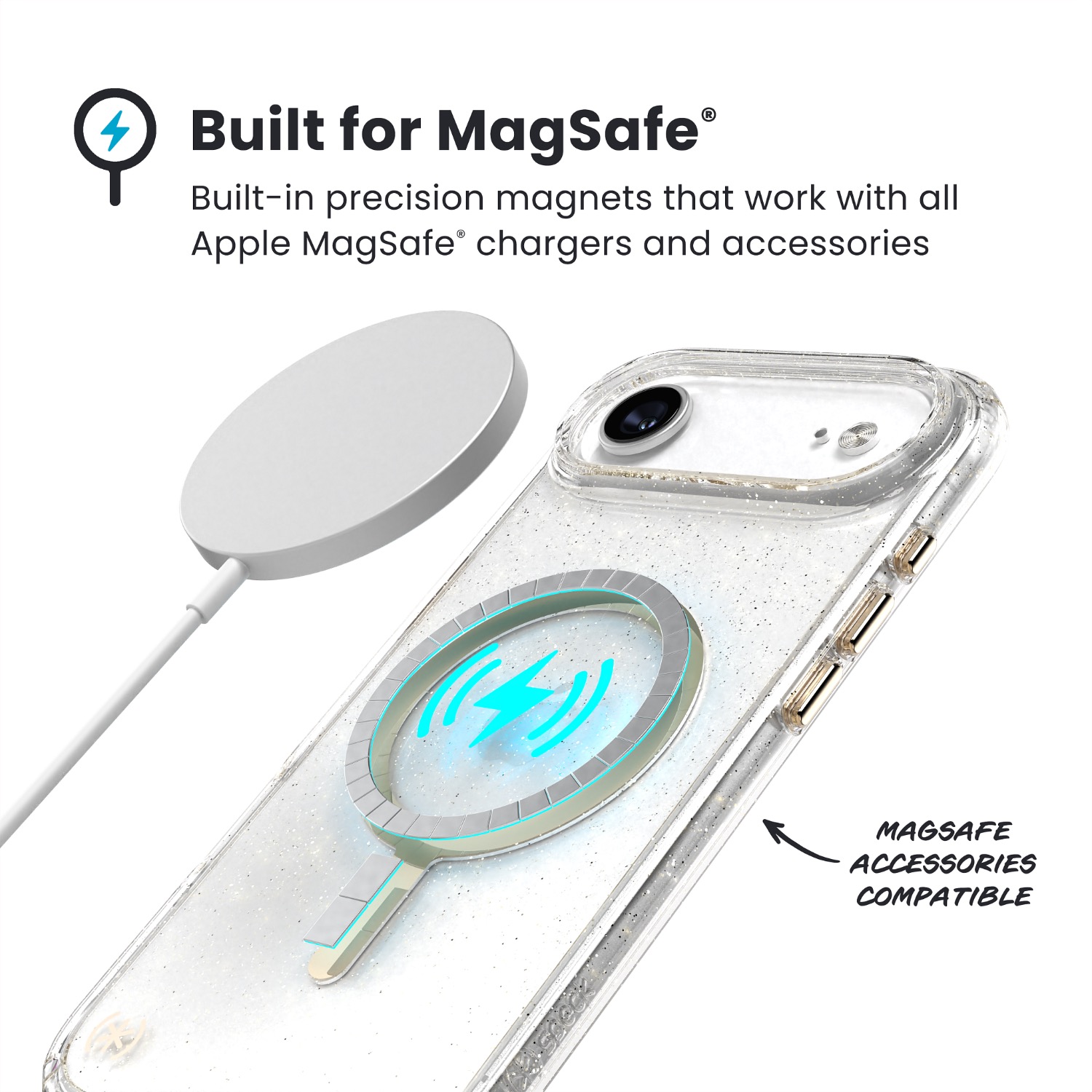 Speck Presidio Lux MagSafe Case - Apple iPhone Air - Gold Glitter - Image 76