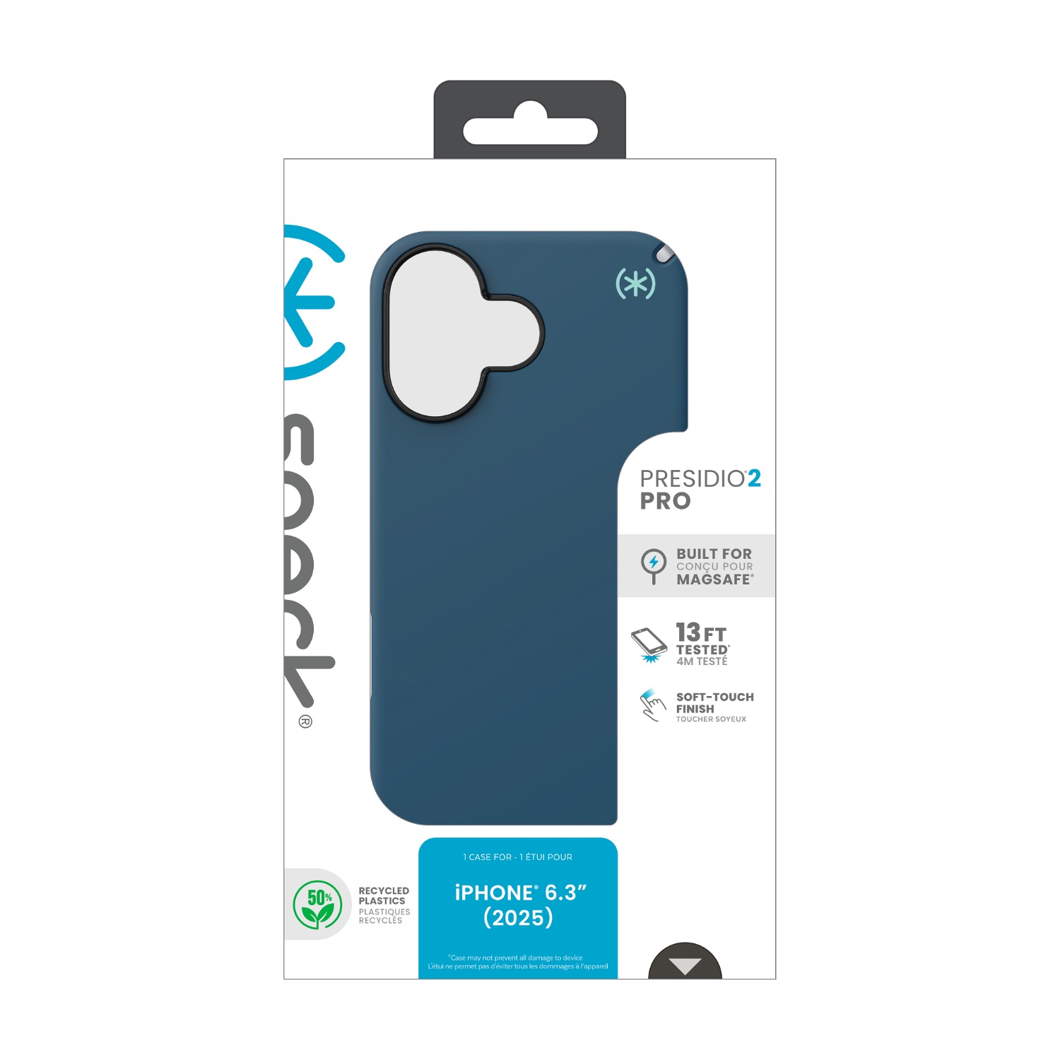 Speck Presidio2 Pro MagSafe Case - Apple iPhone 17 - Blue & Silver - Image 77