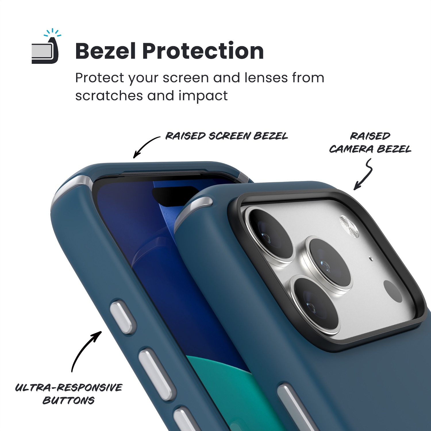 Speck Presidio2 Pro MagSafe Case - Apple iPhone 17 Pro - Blue & Silver - Image 75