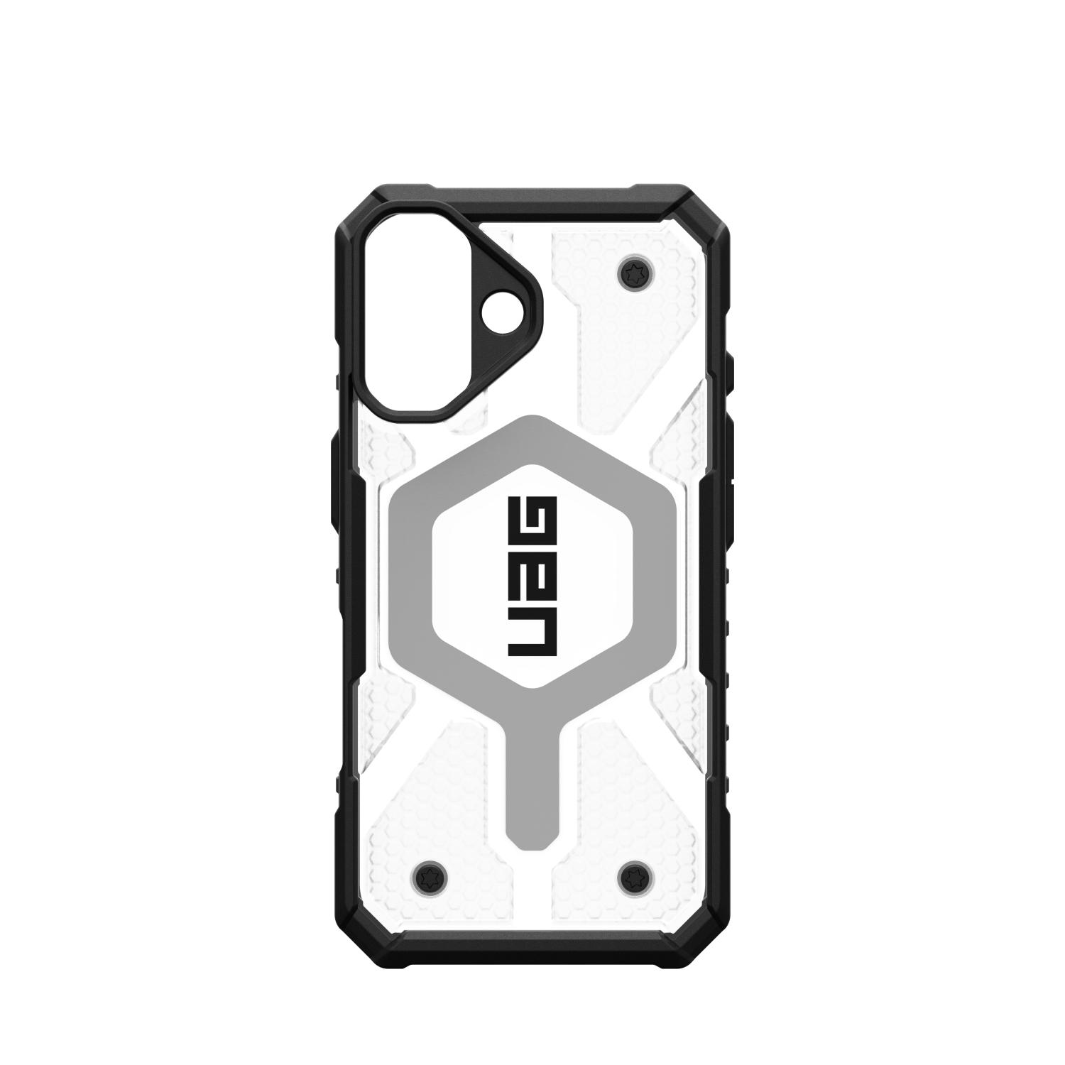 UAG Pathfinder Clear Magsafe Case - Apple iPhone 16 - Ice & Silver - Image 36