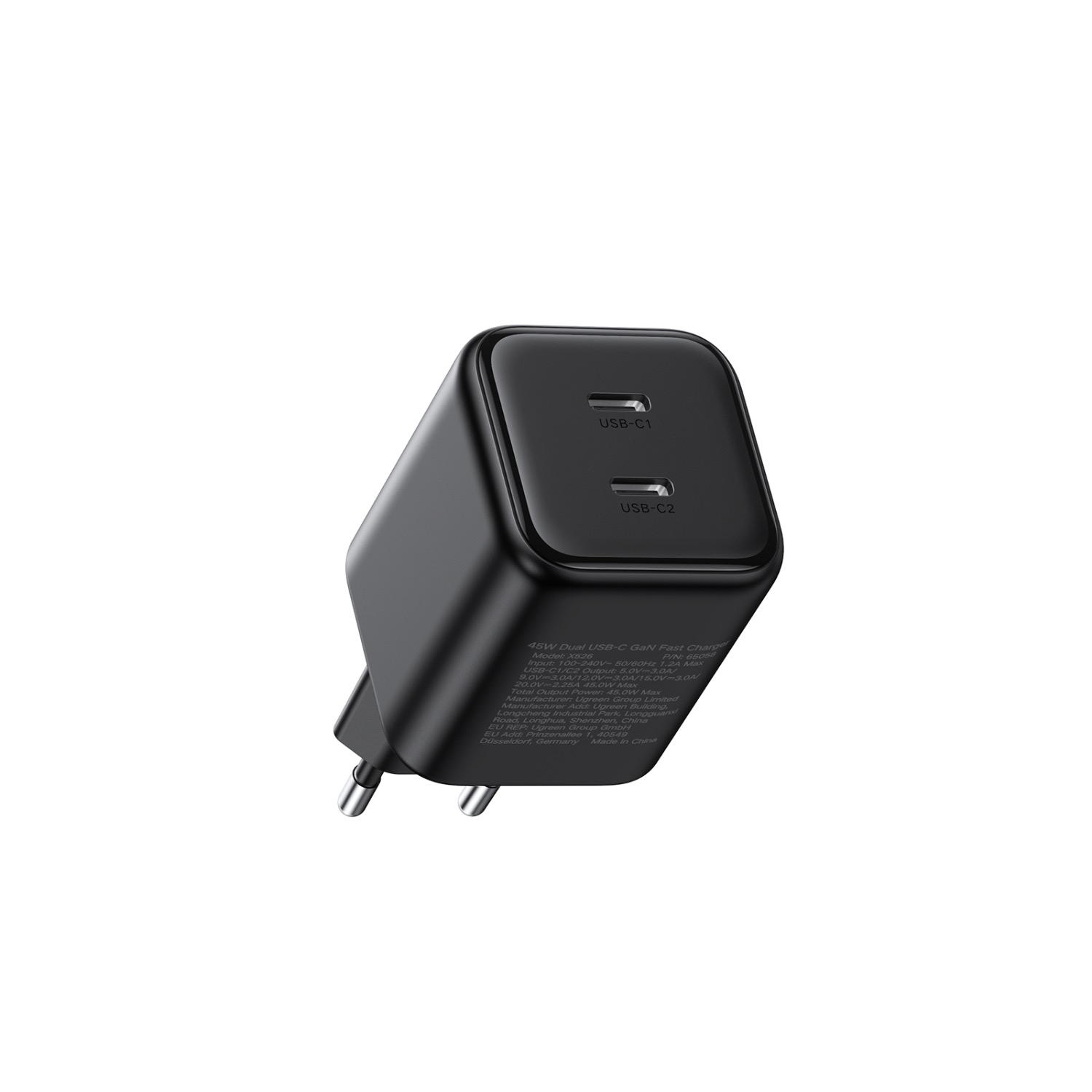 UGREEN 2 Port Type-C PD Wall Charger 45W - Black - Image 4