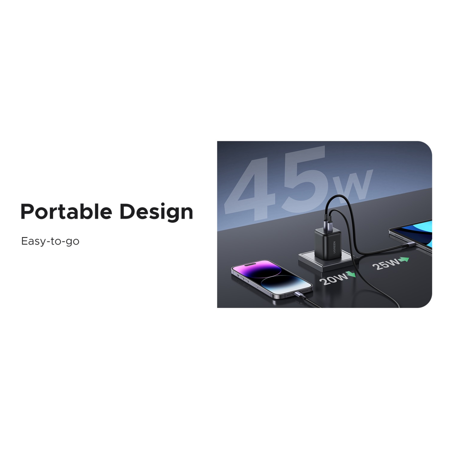 UGREEN 2 Port Type-C PD Wall Charger 45W - Black - Image 16