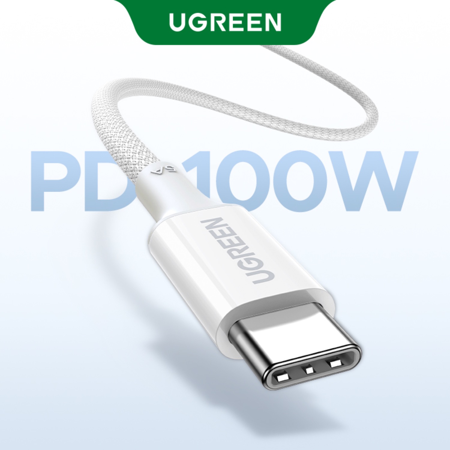 UGREEN Type-C To Type-C Braided Cable 100W 2 Metre - White - Image 8
