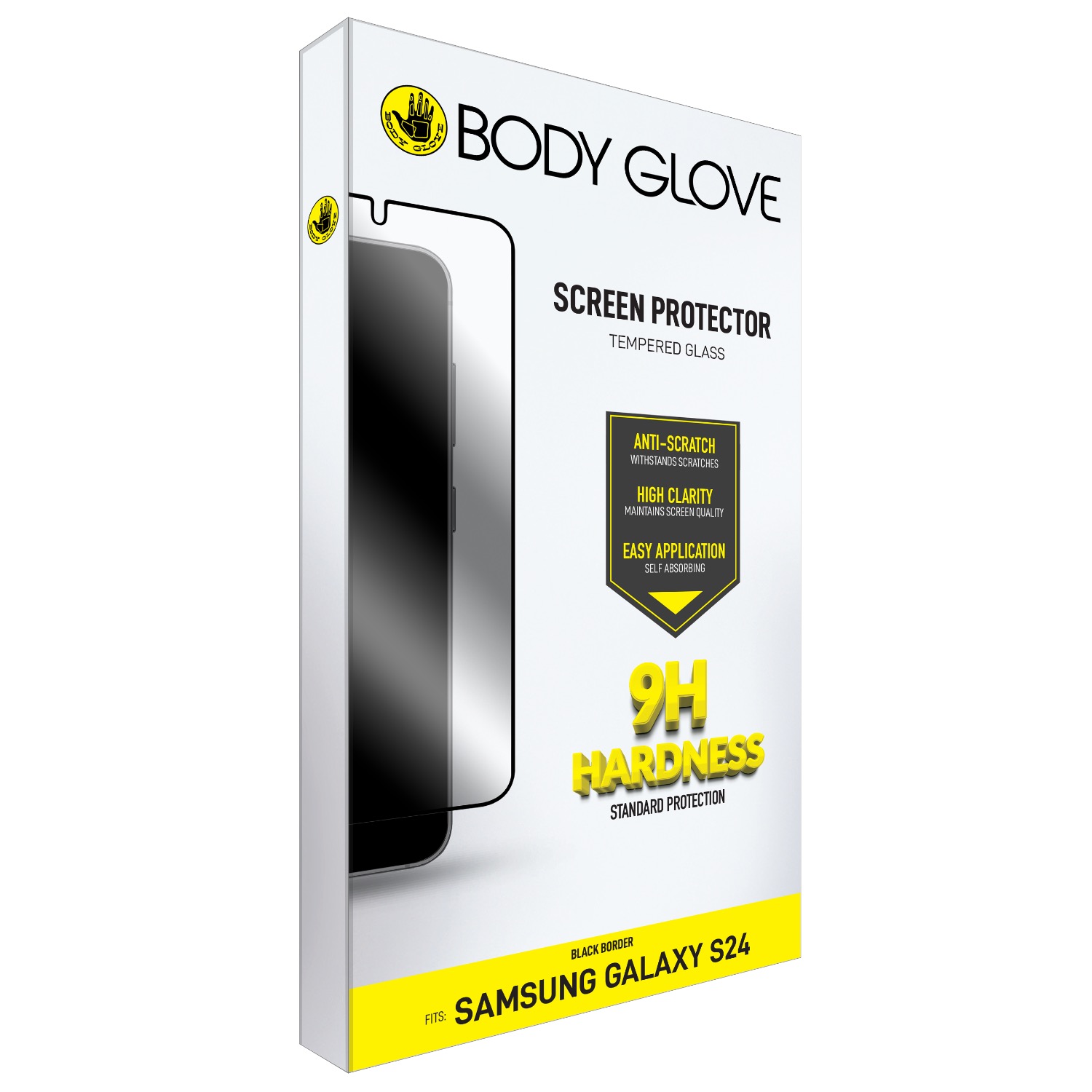 Body Glove Tempered Glass Screen Protector - Samsung Galaxy S24 - Black Border - Image 58