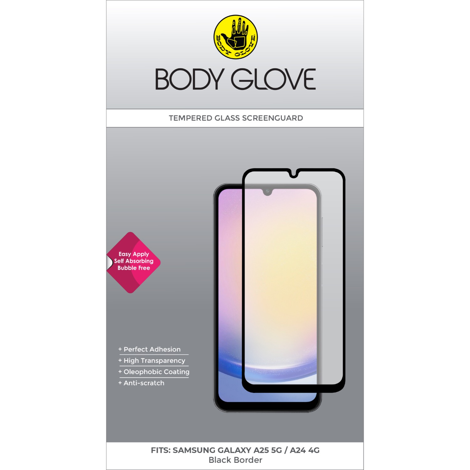 Body Glove Tempered Glass Screen Protector - Samsung Galaxy A24 4G - Image 30