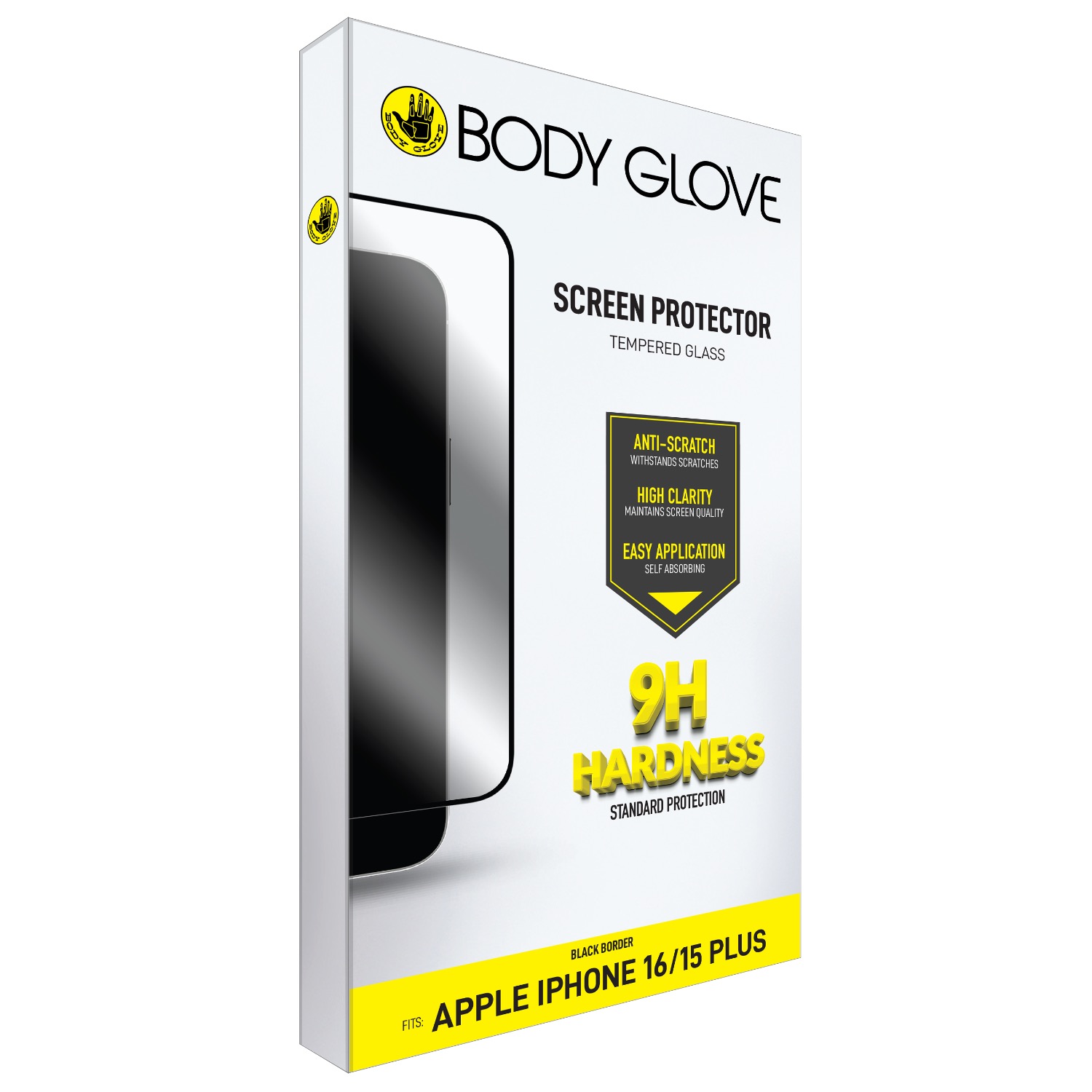 Body Glove Tempered Glass Screen Protector - Apple iPhone 16 Plus / iPhone 15 Plus - Black Border - Image 68