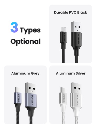 UGREEN USB To Type-C Cable 1 Metre - White - Image 5