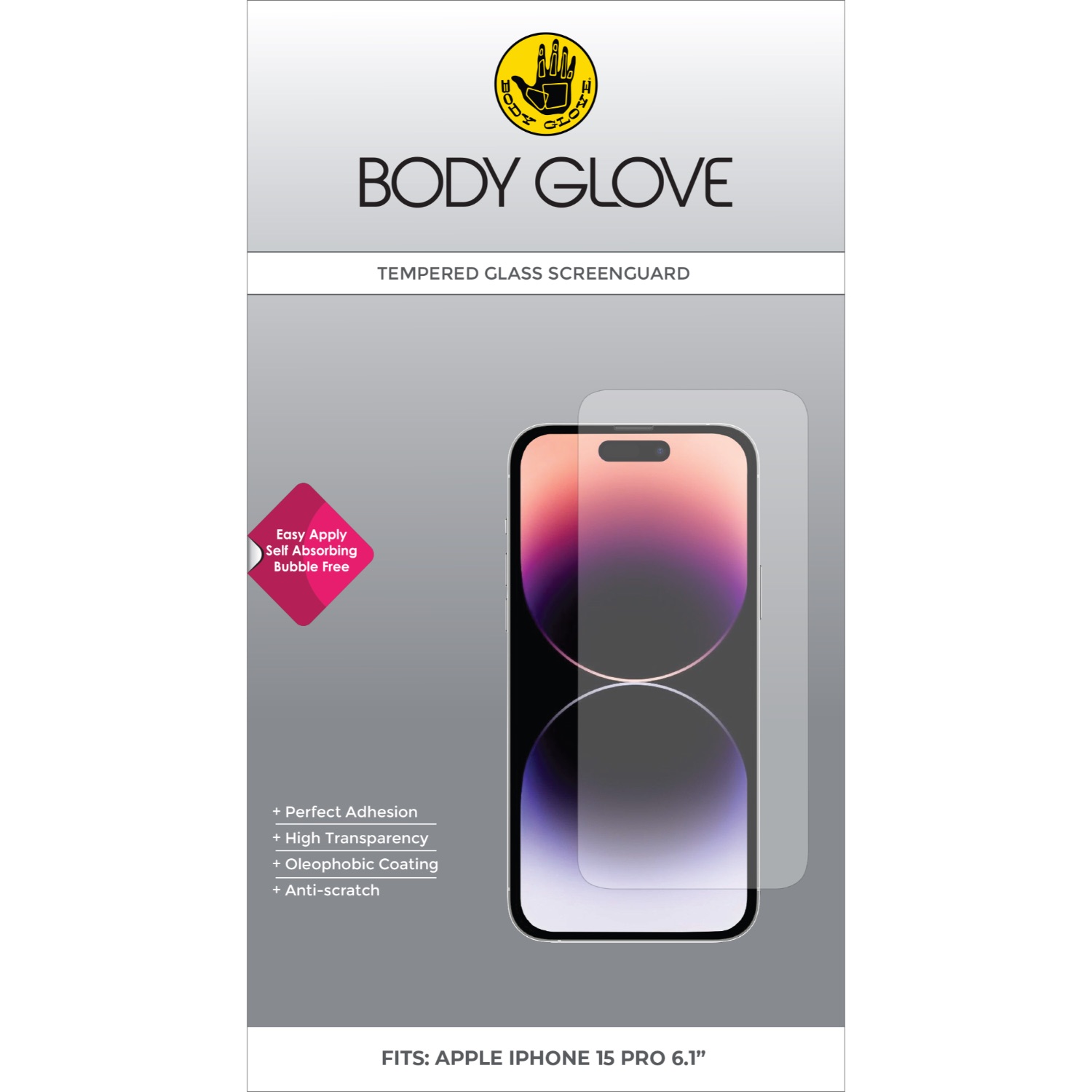 Body Glove Tempered Glass Screen Protector - Apple iPhone 15 Pro - Image 37