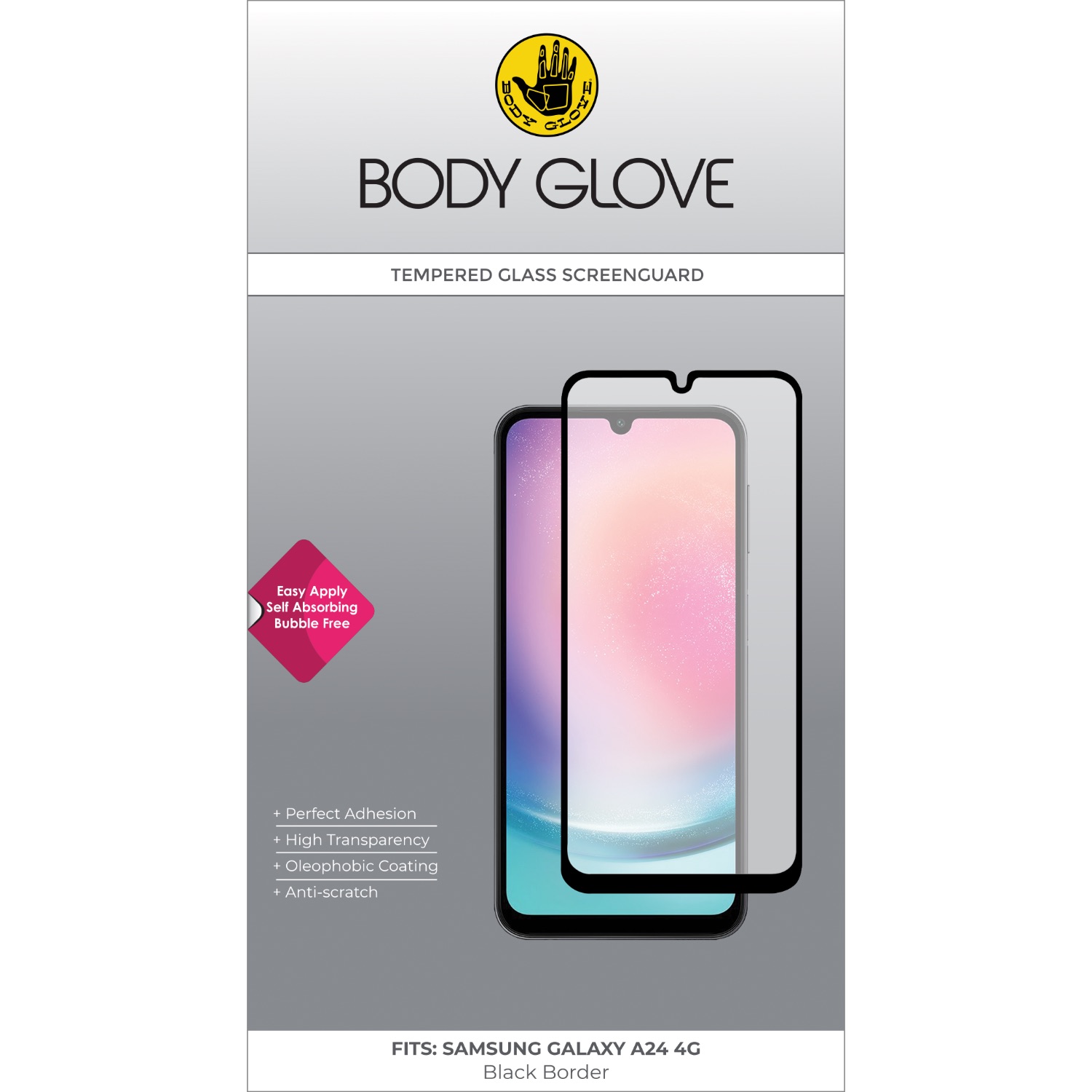 Body Glove Tempered Glass Screen Protector - Samsung Galaxy A24 4G - Image 31