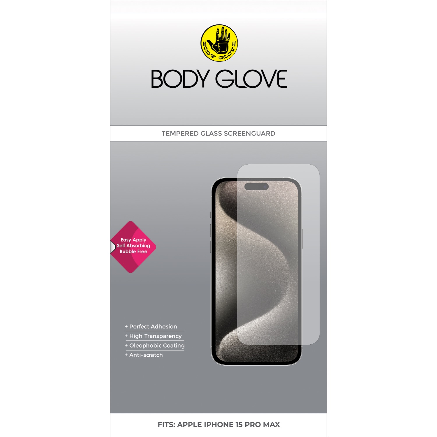 Body Glove Tempered Glass Screen Protector - Apple iPhone 15 Pro Max - Image 39