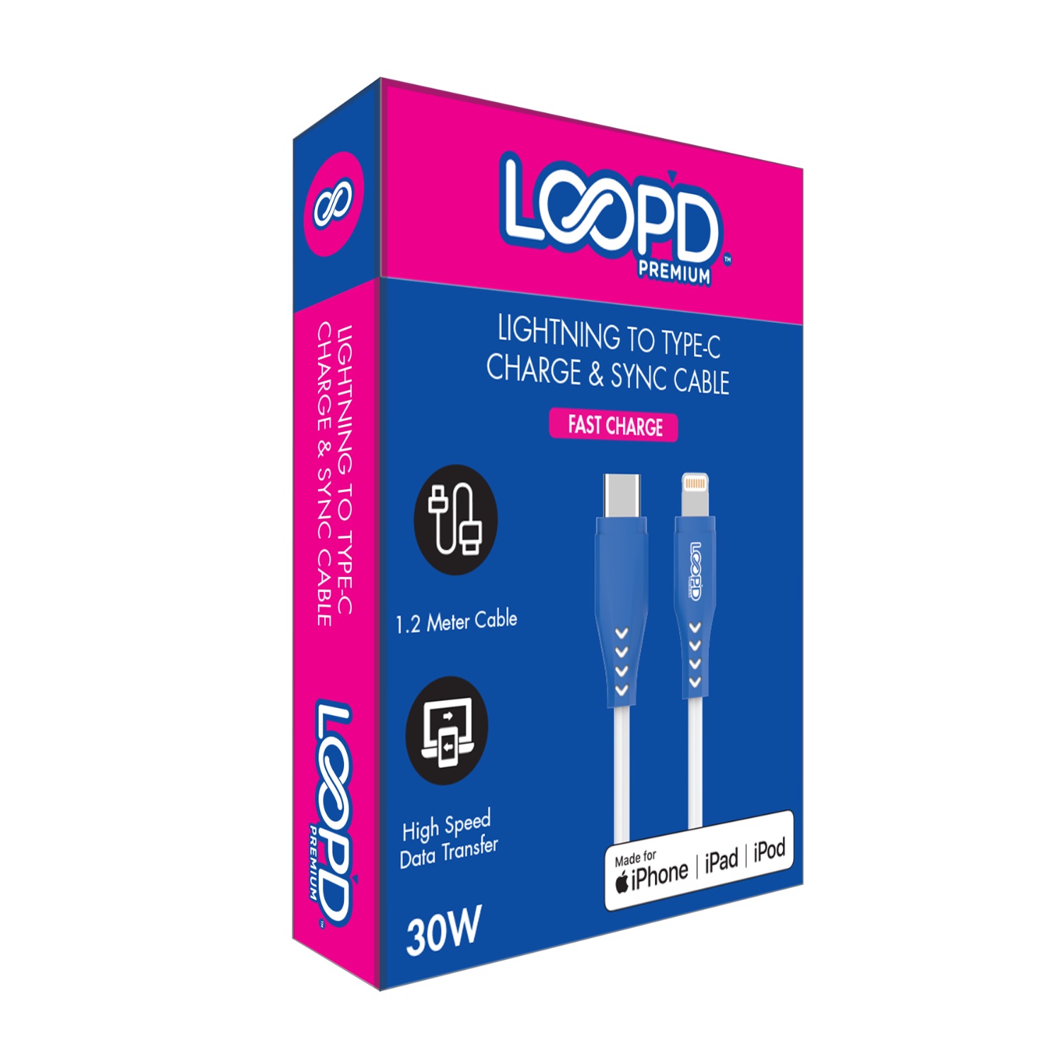 LOOPD MFI Lightning To Type-C Cable 30W - 1.2 Meter - Image 50