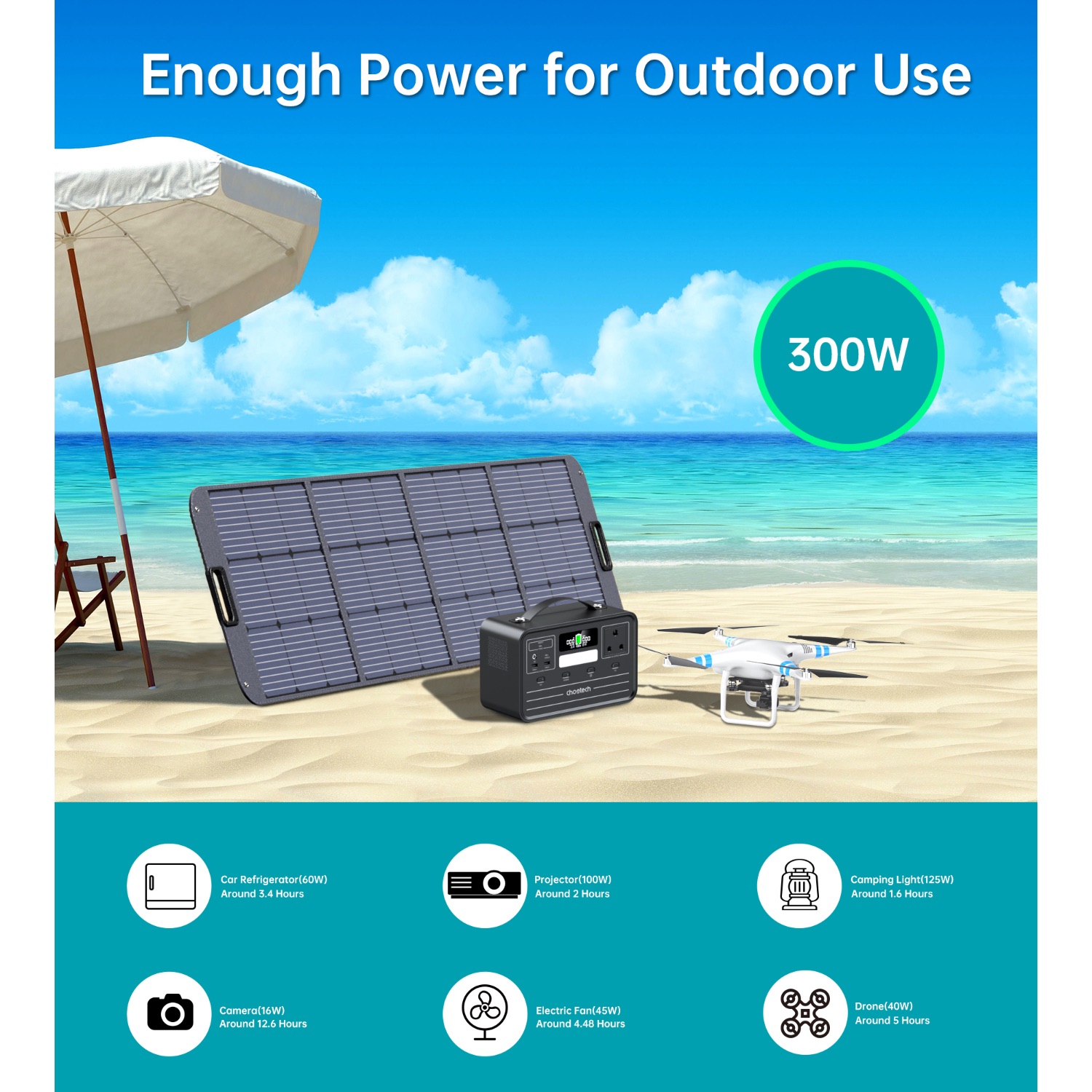 Choetech Portable Power Station 300W / 230Wh - Image 10