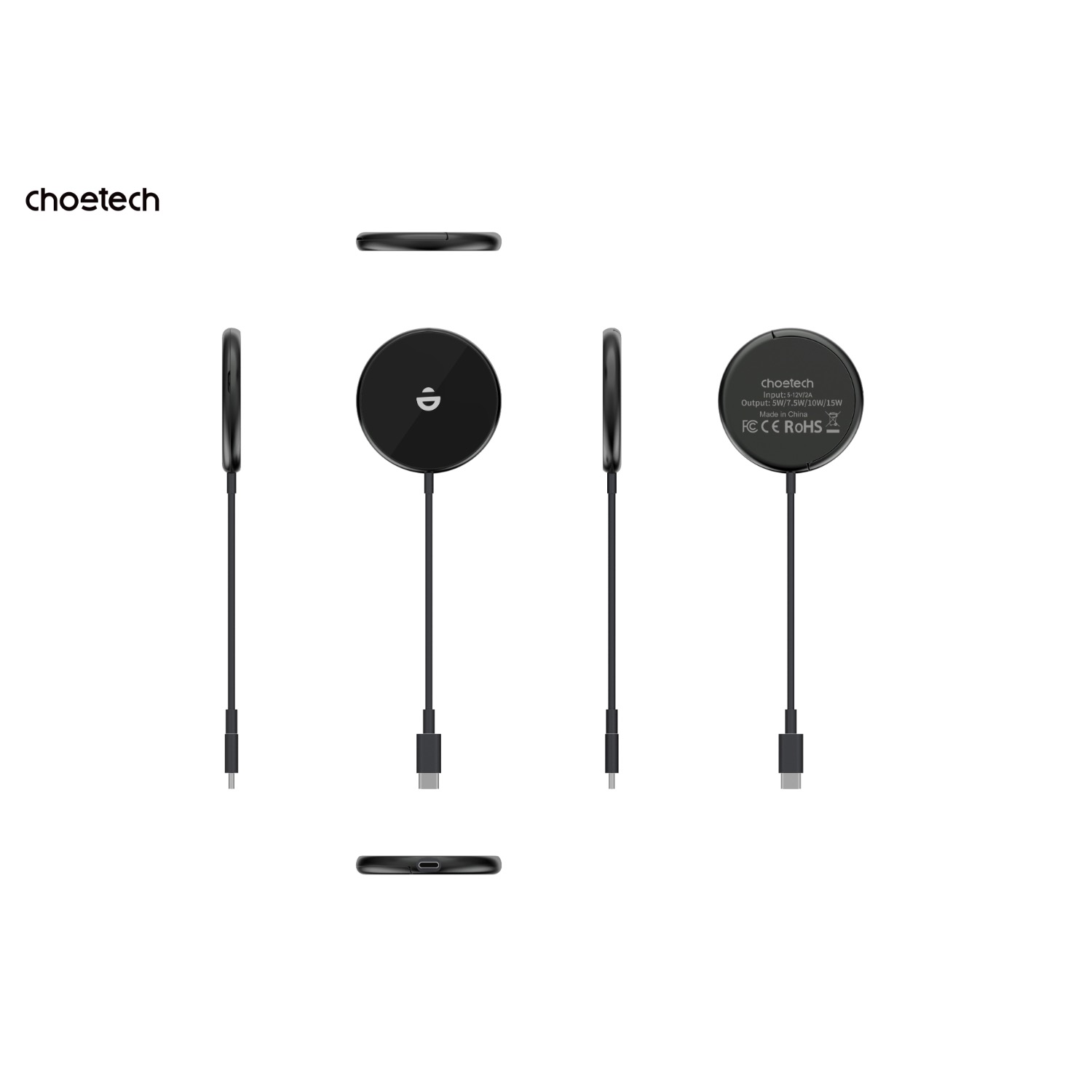 Choetech Fast Wireless Charger With Stand T697-F 15W - Black - Image 73