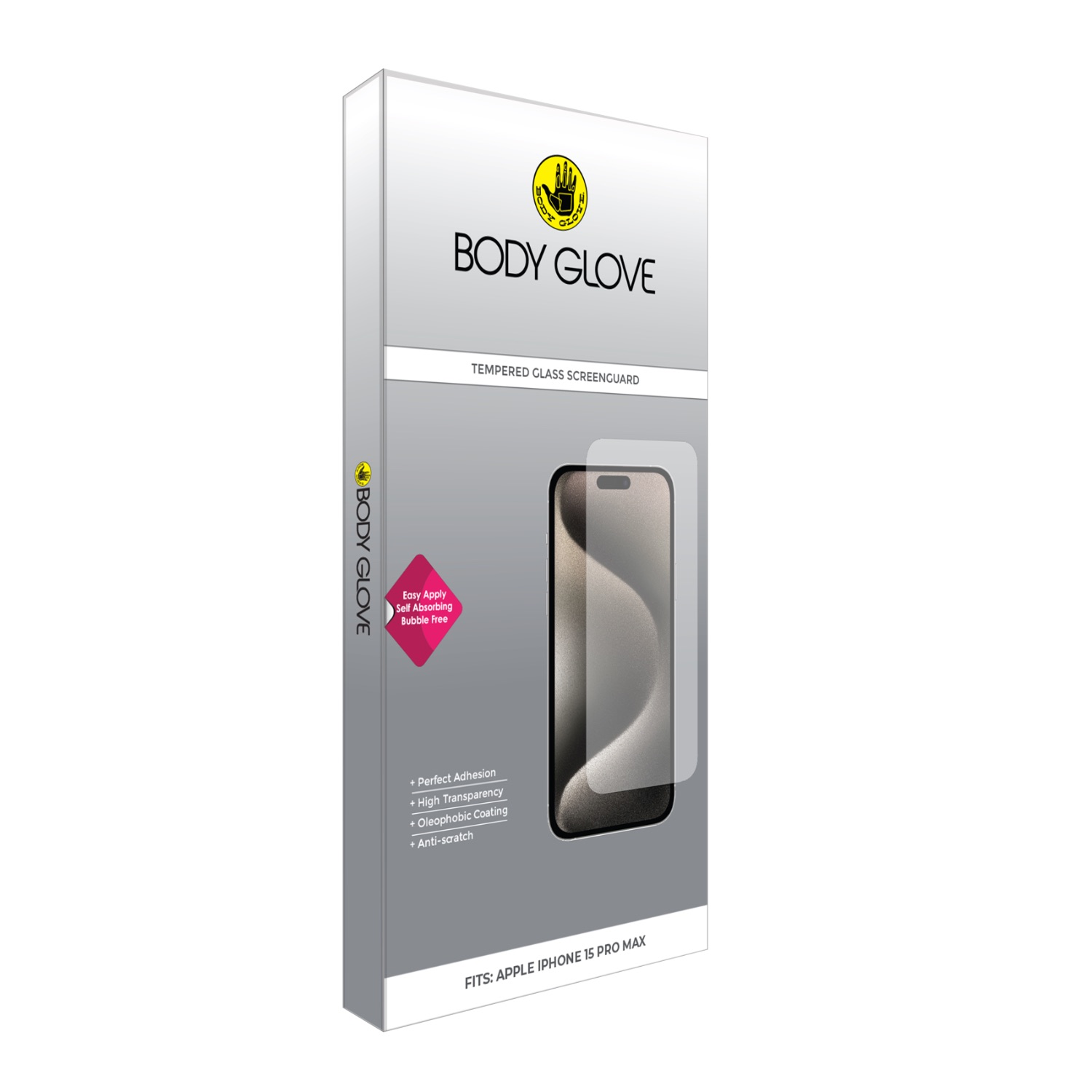 Body Glove Tempered Glass Screen Protector - Apple iPhone 15 Pro Max - Image 43