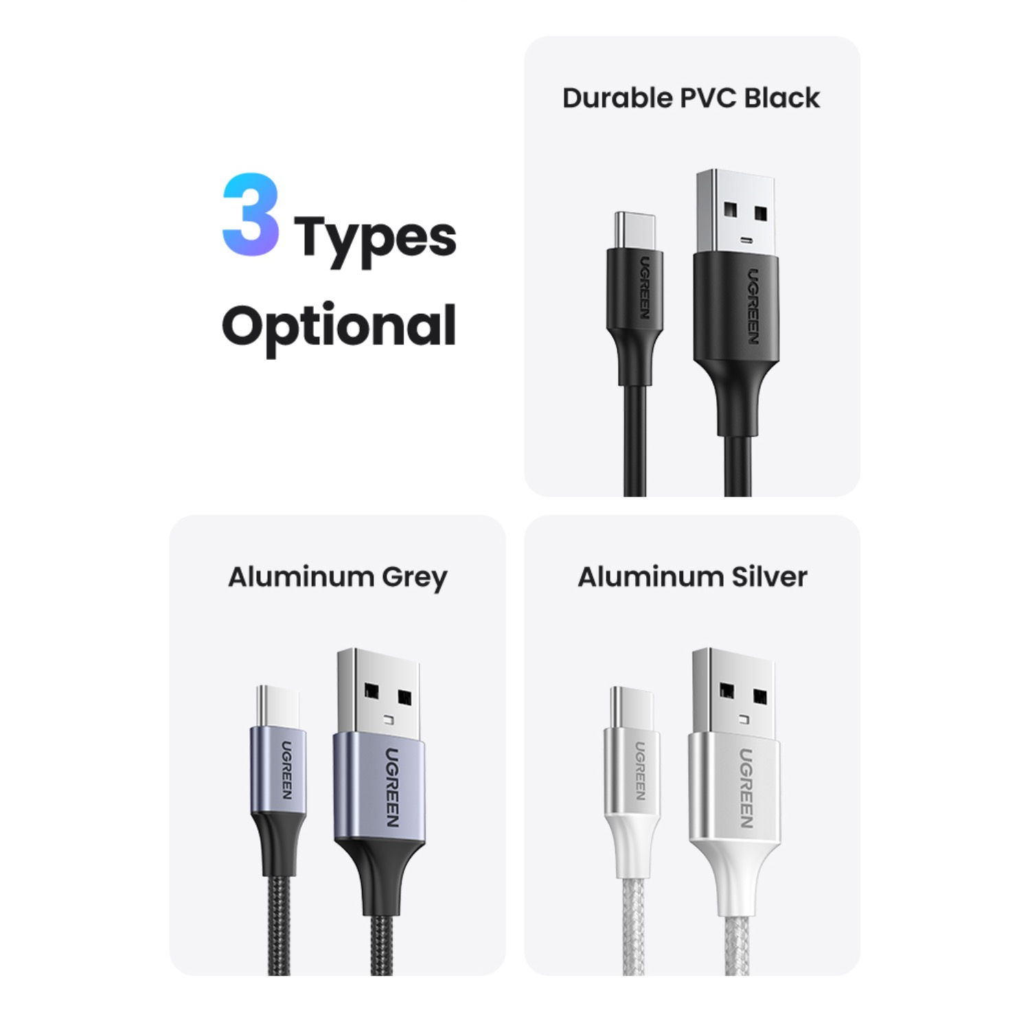 UGREEN USB To Type-C Cable 1 Metre - White - Image 12