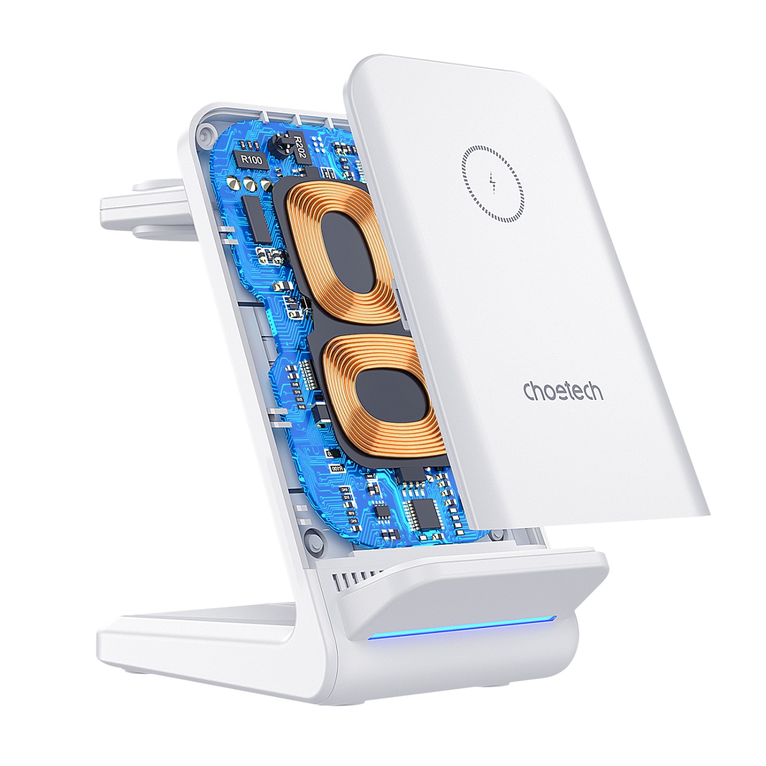 Choetech Fast Wireless 4 In 1 Magnetic Charging Stand T608-F 15W - White - Image 133