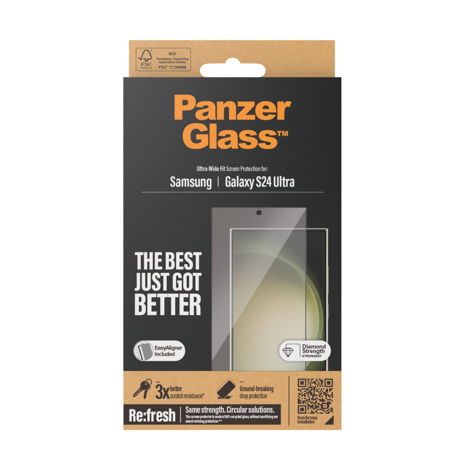 PanzerGlass Screen Protector Ultra Wide Fit With EasyAligner - Samsung Galaxy 24 Ultra - Black - Image 55