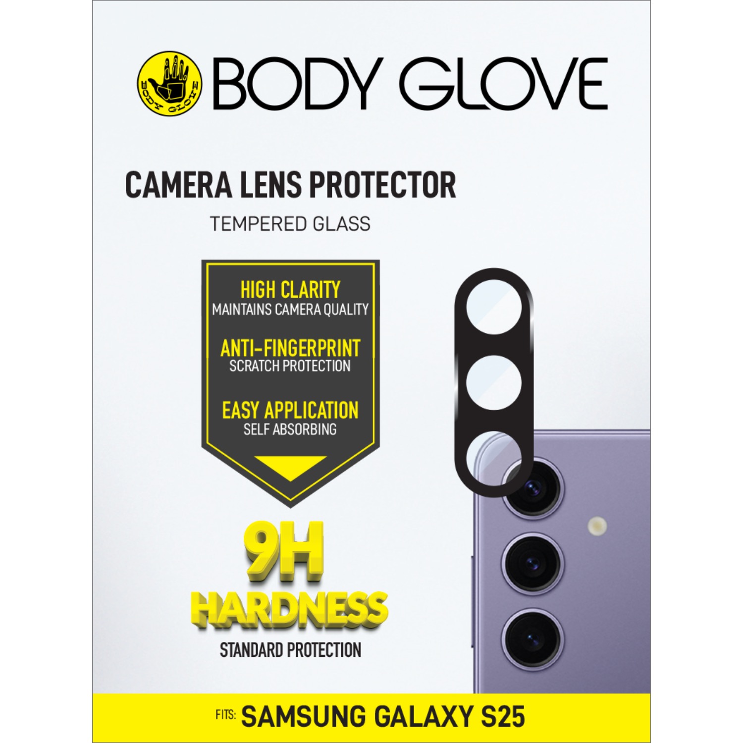 Body Glove Tempered Glass Camera Screen Protector - Samsung Galaxy S25 - Black Border - Image 75