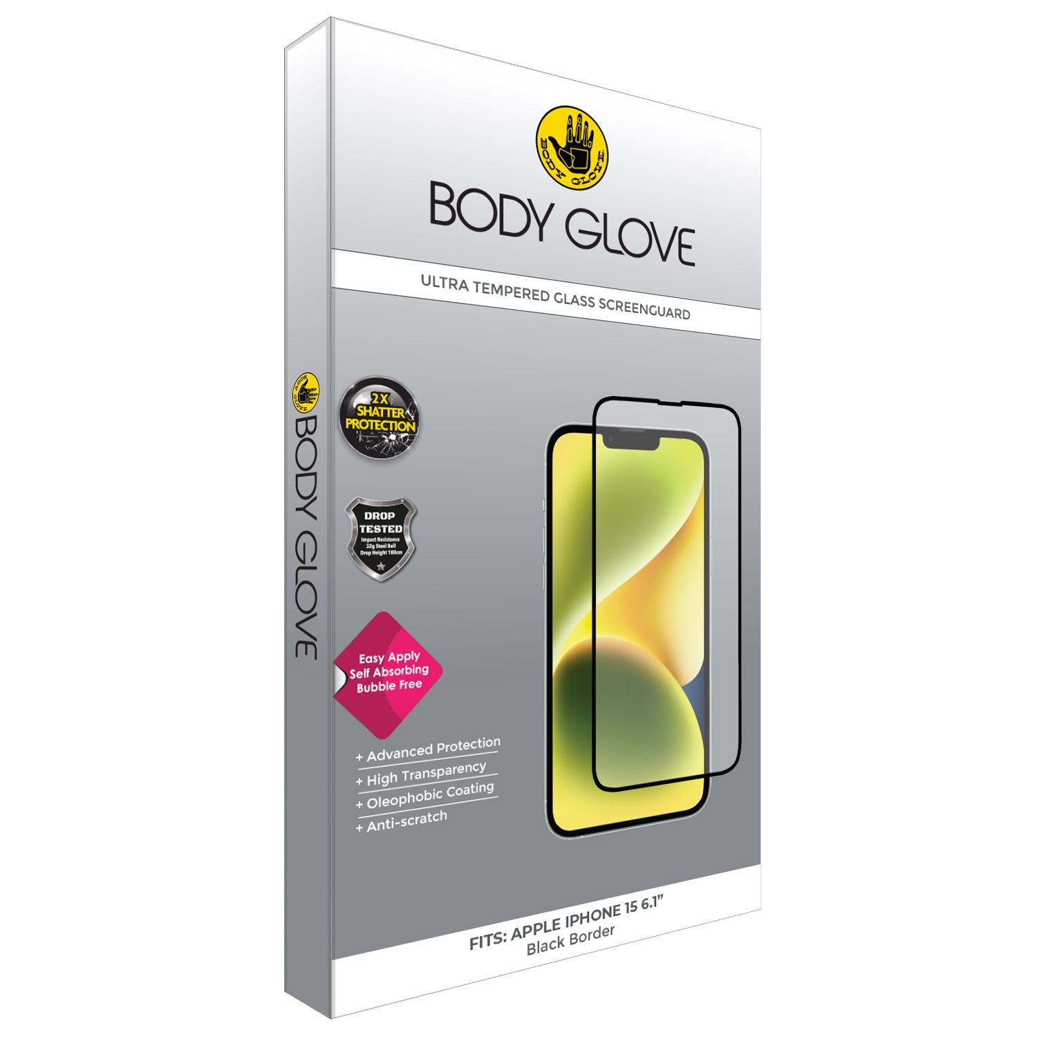 Body Glove Ultra Tempered Glass Screen Protector - Apple iPhone 15 - Image 67