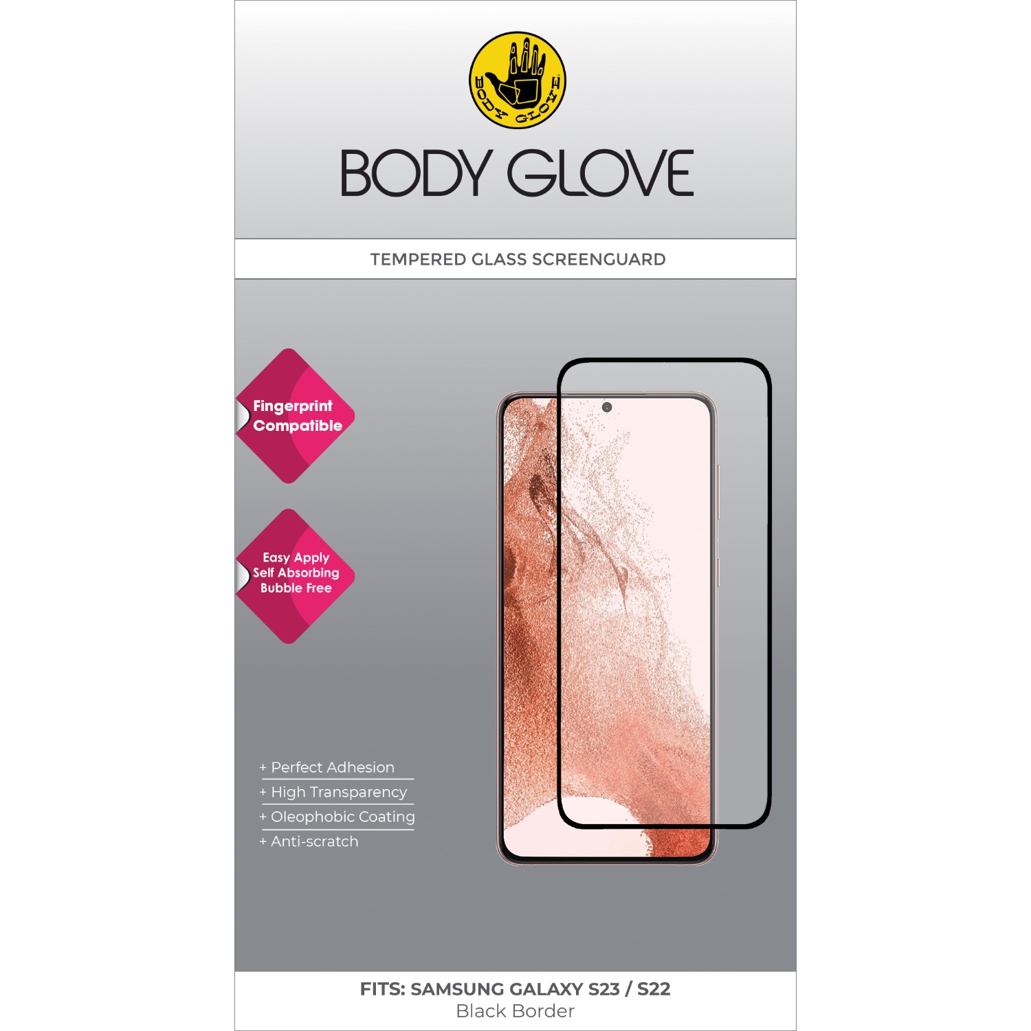 Body Glove Tempered Glass Screen Protector - Samsung Galaxy S23 / Galaxy S22 - Image 5