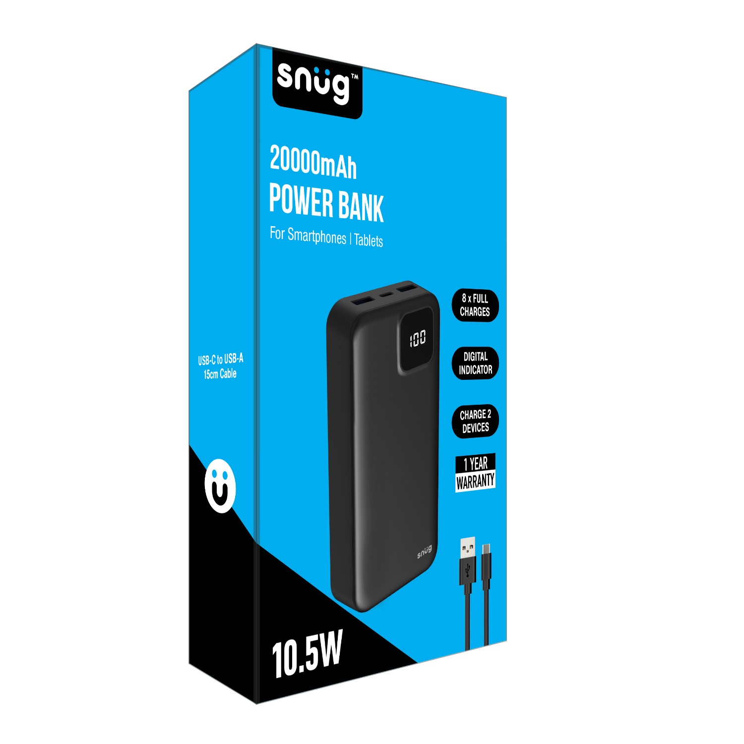 Snug Square Digital Powerbank - 20000mAh - Image 48