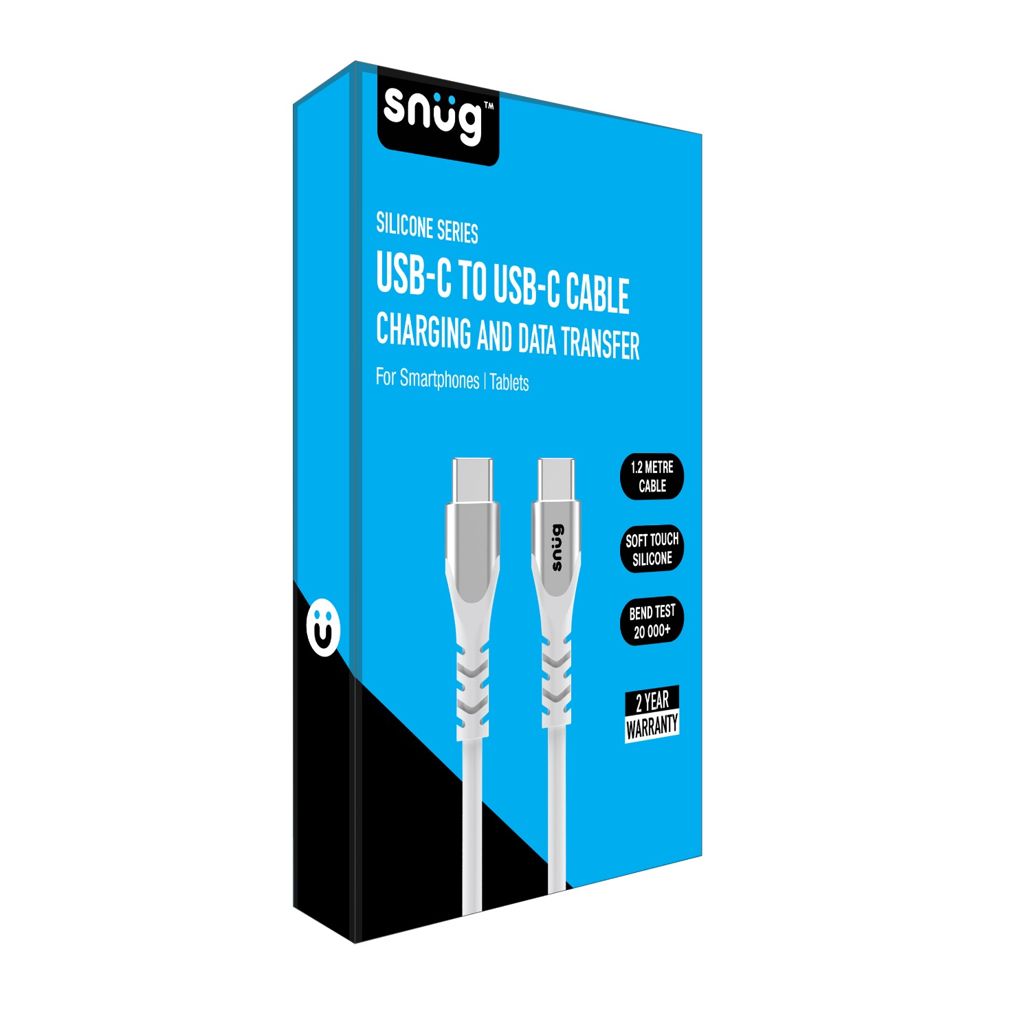 Snug Type-C To Type-C Silicone Cable - 1.2 Meter - White - Image 75