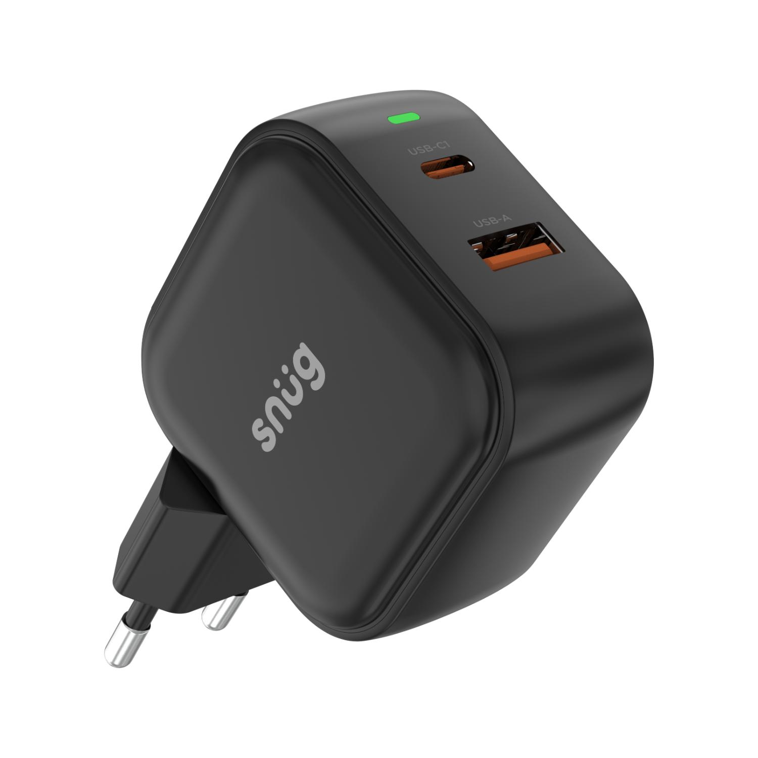 Snug USB/Type-C Wall Charger 45W - Black - Image 2