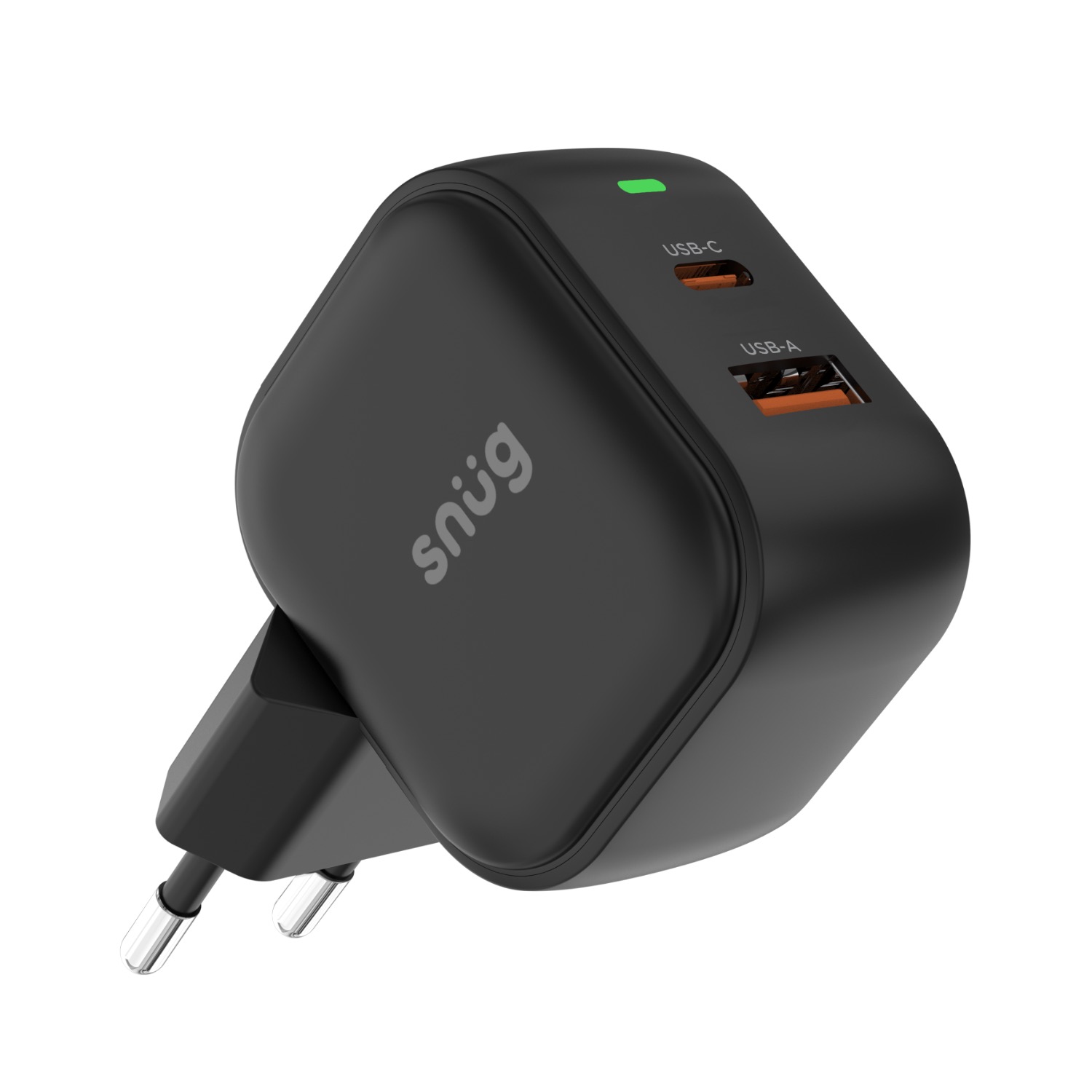 Snug 2 Port USB/Type C Wall Charger 35W - Black - Image 10