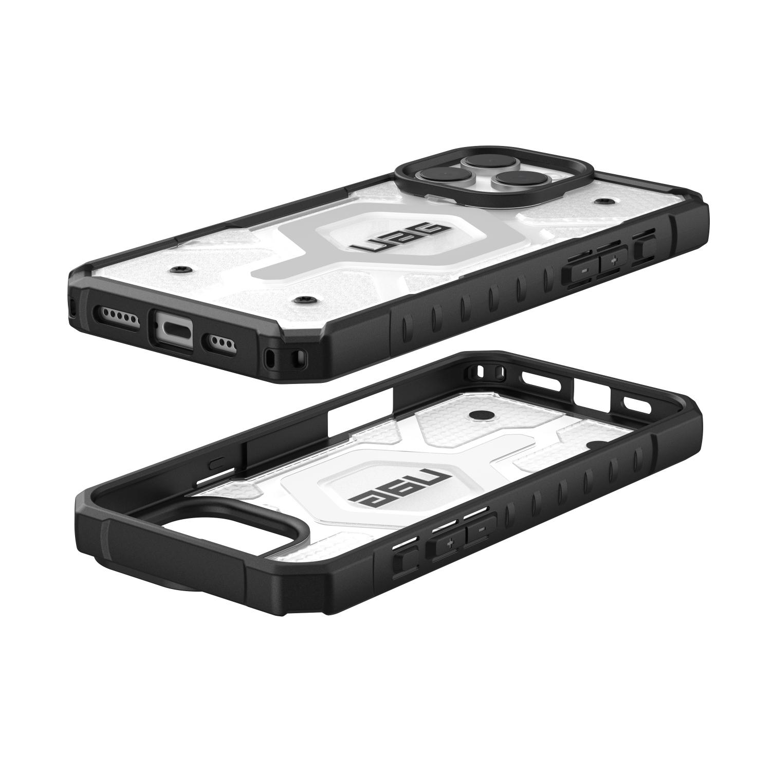 UAG Pathfinder Clear Magsafe Case - Apple iPhone 16 Pro Max - Ice & Silver - Image 49