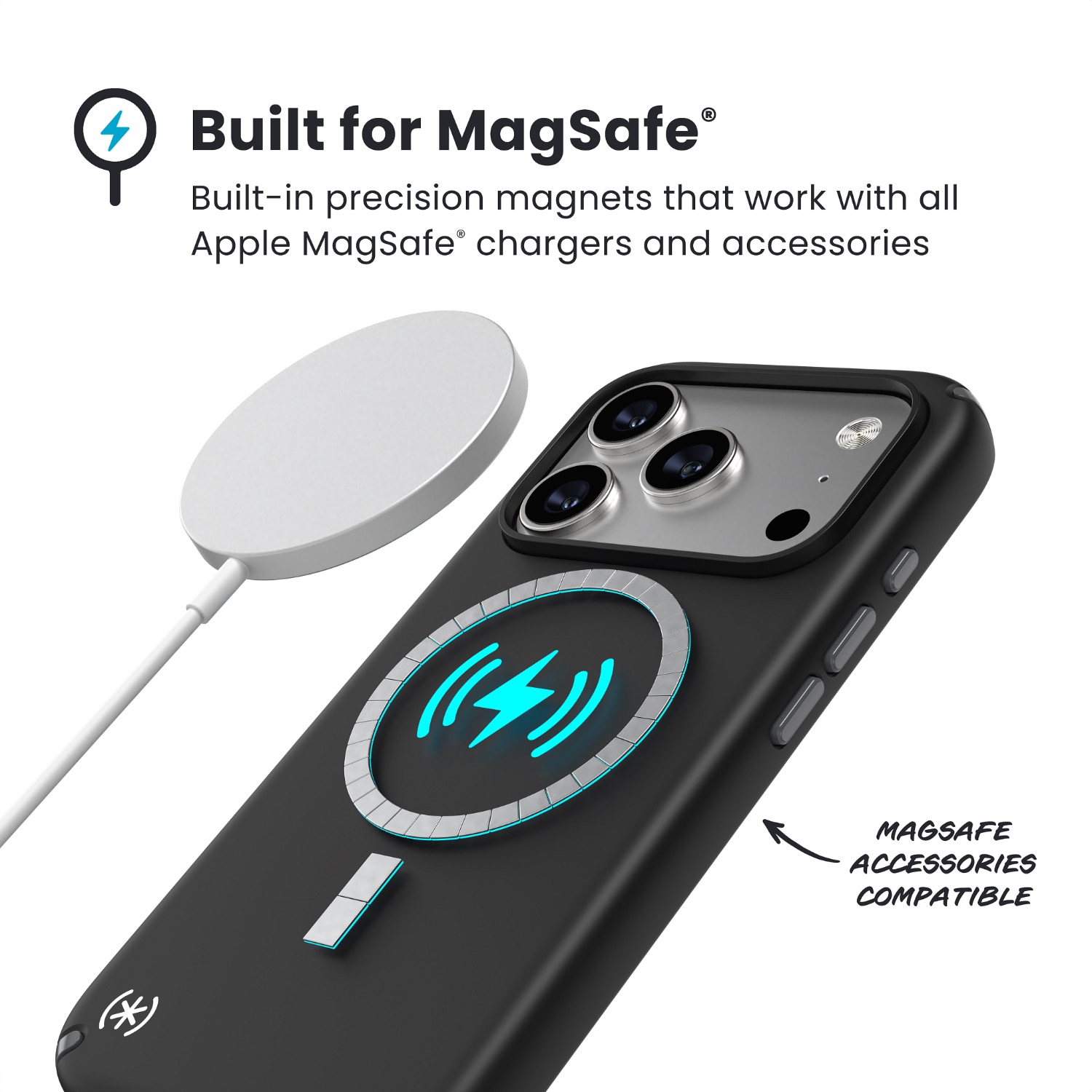 Speck Presidio2 Pro MagSafe Case - Apple iPhone 17 Pro - Black & Slate Grey - Image 86