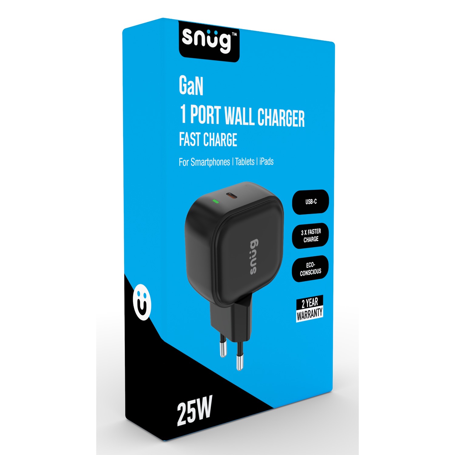 Snug 1 Port PD Wall Charger 25W - Black - Image 4