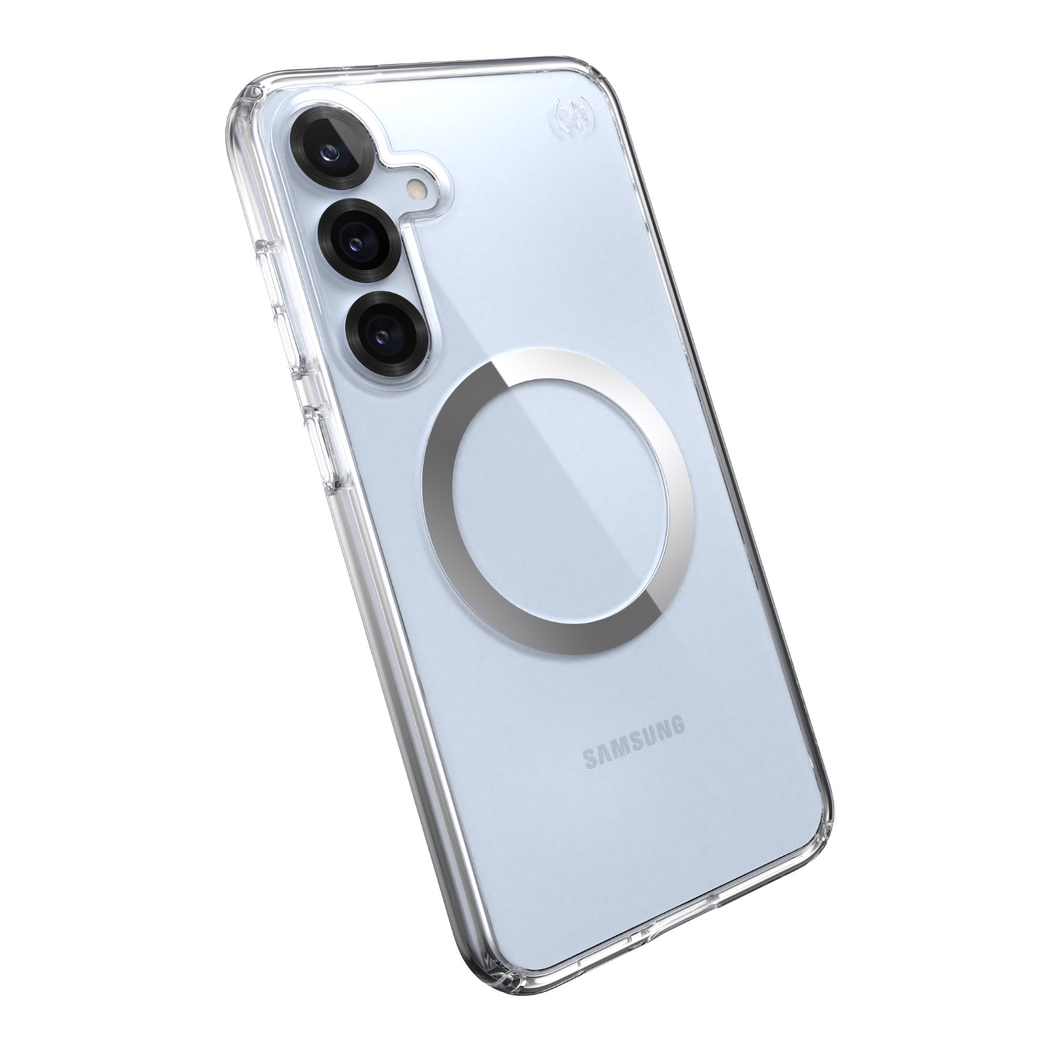 Speck Presidio Perfect Clear Magnet Case - Samsung Galaxy S25+ - Clear & Chrome - Image 83