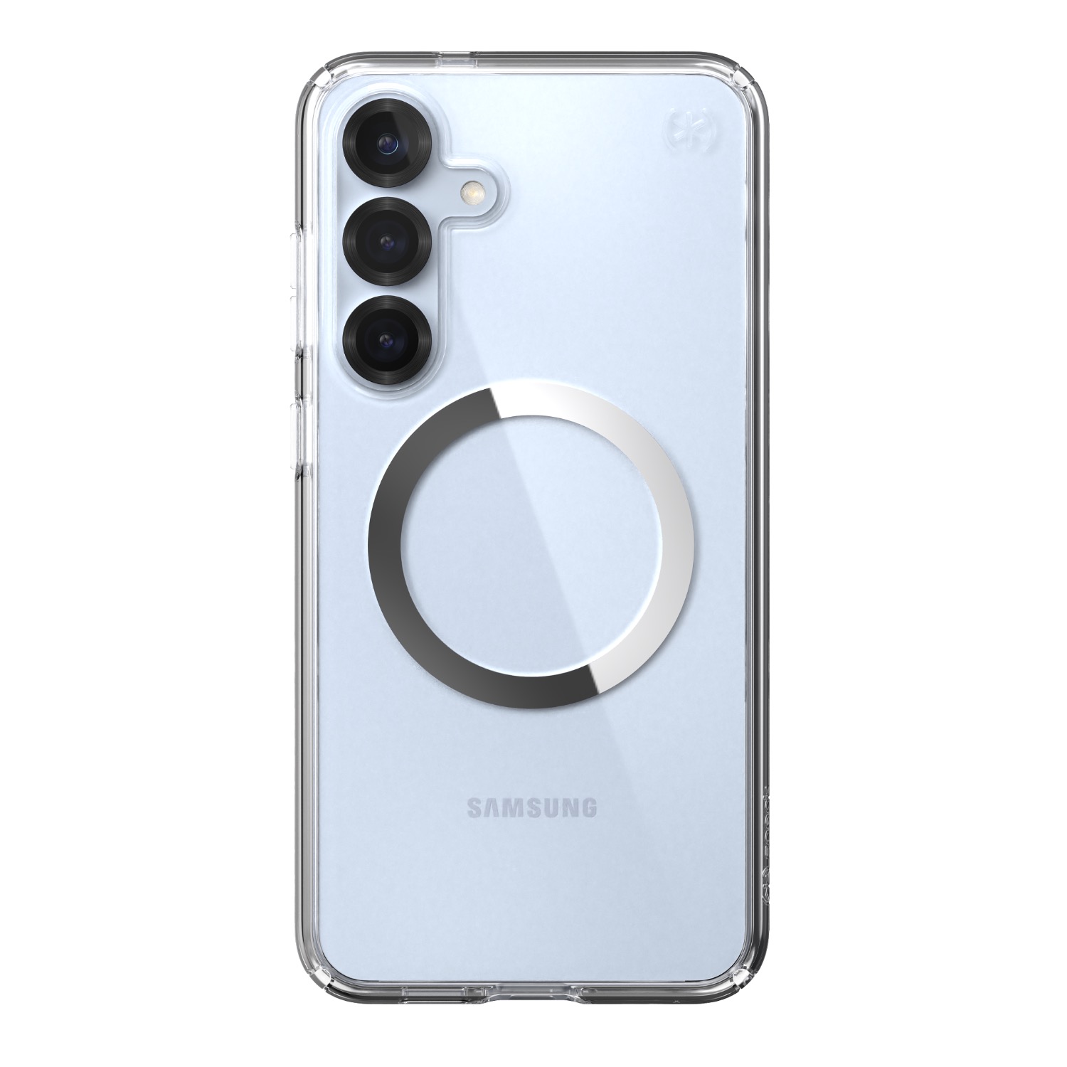 Speck Presidio Perfect Clear Magnet Case - Samsung Galaxy S25+ - Clear & Chrome - Image 79