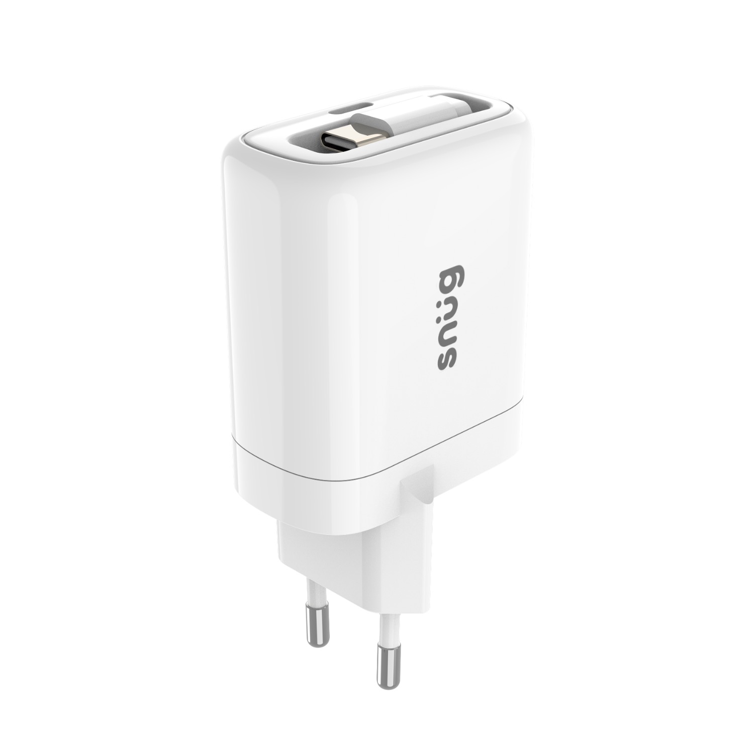 Snug 1 Port PD Charger With Retractable Cable - 25W - White - Image 71