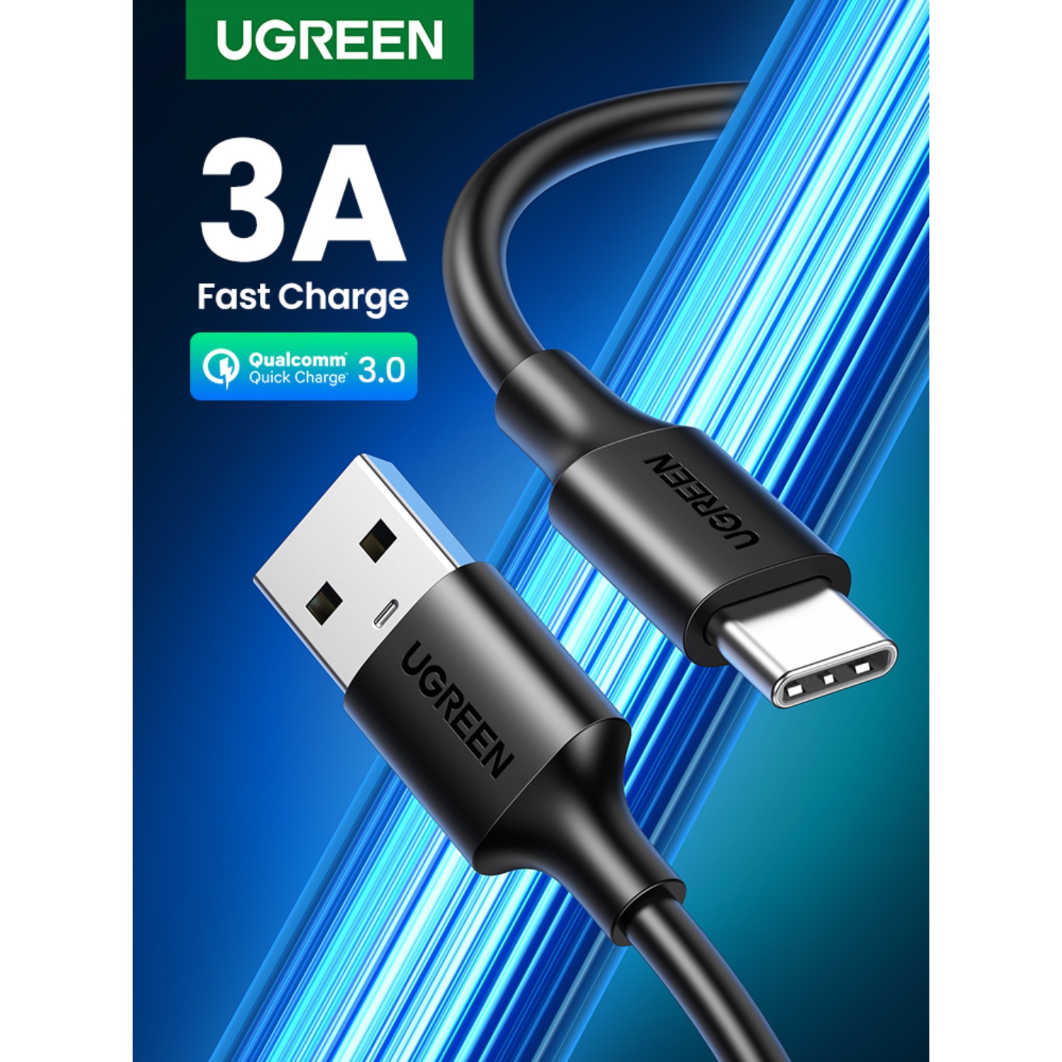 UGREEN USB To Type-C Cable 2 Metre - Black - Image 111