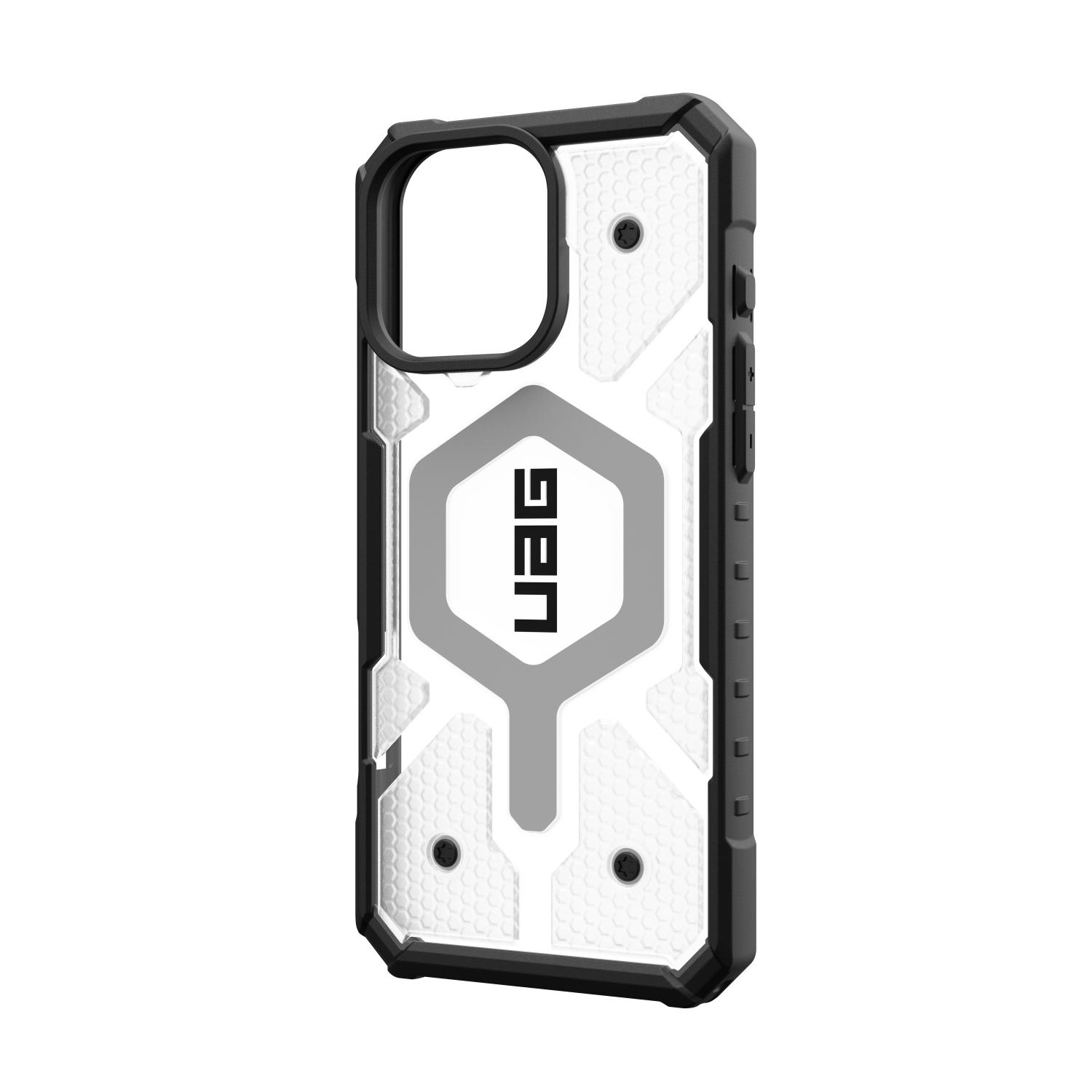 UAG Pathfinder Clear Magsafe Case - Apple iPhone 16 Pro Max - Ice & Silver - Image 44
