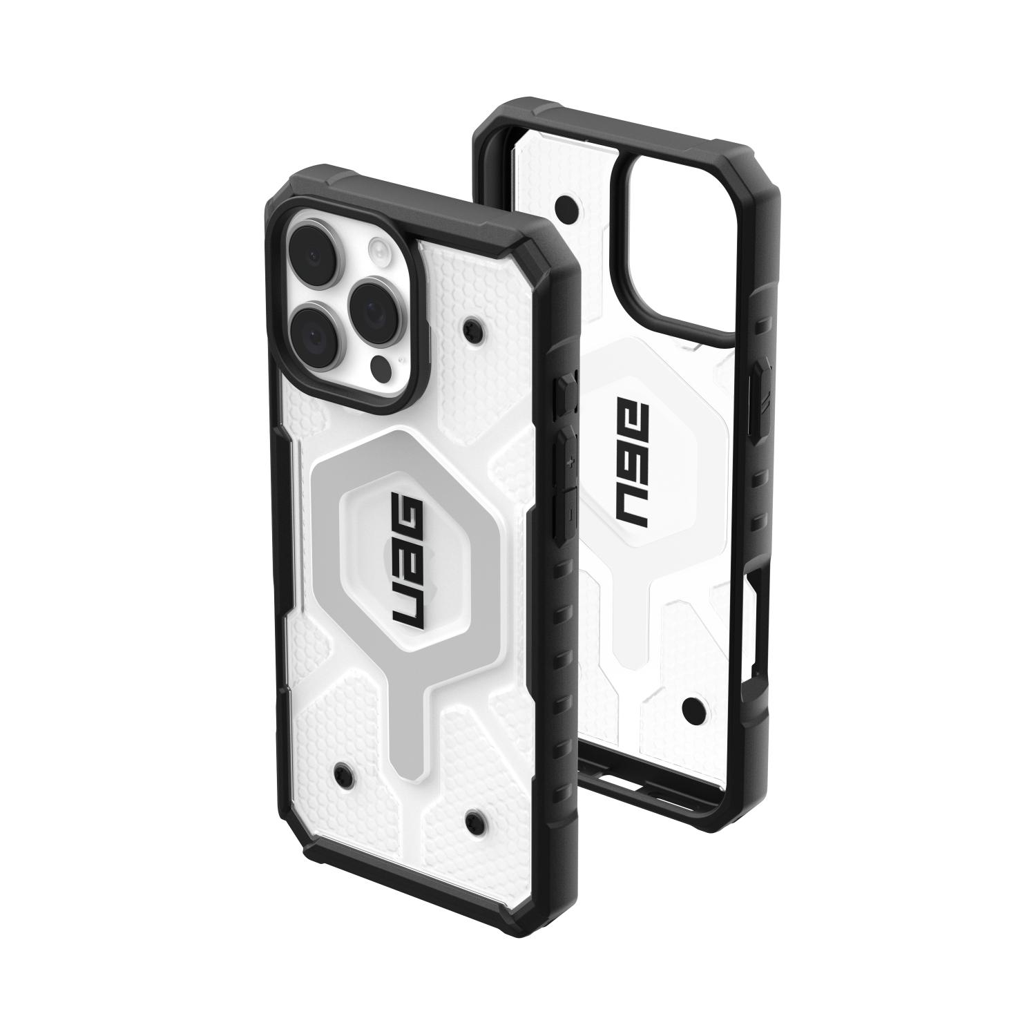UAG Pathfinder Clear Magsafe Case - Apple iPhone 16 Pro Max - Ice & Silver - Image 50