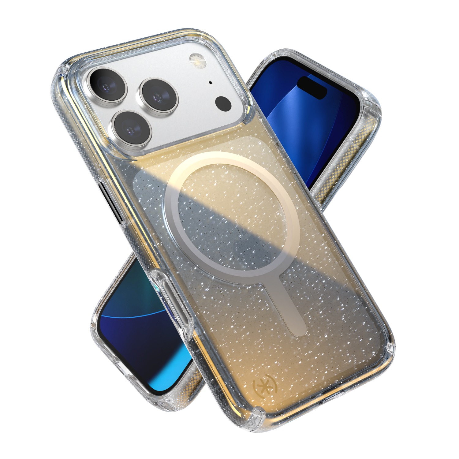 Speck Presidio Lux MagSafe Case - Apple iPhone 17 Pro - Silver Glitter - Image 84