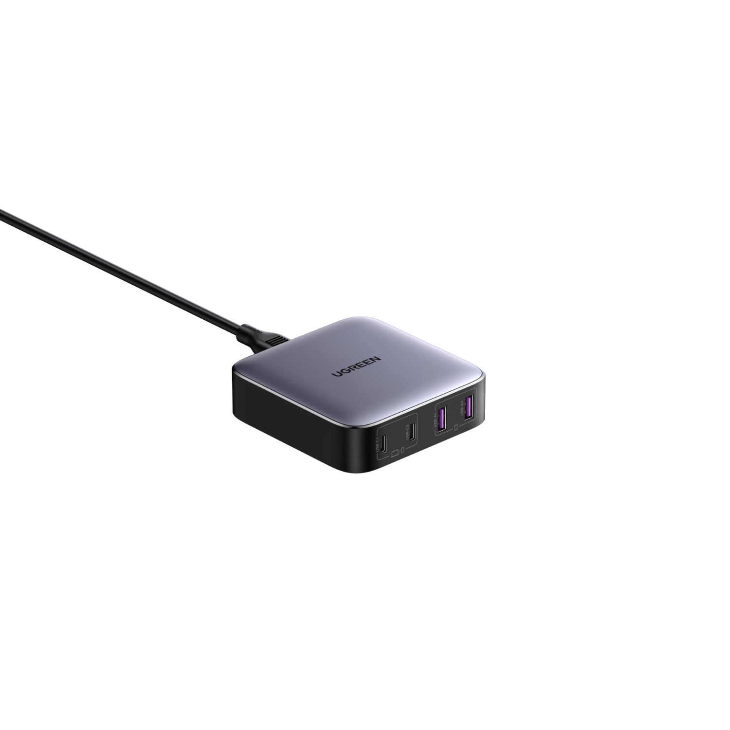 UGREEN 4 Port GaN Wall Charger With Cable - Grey - Image 4