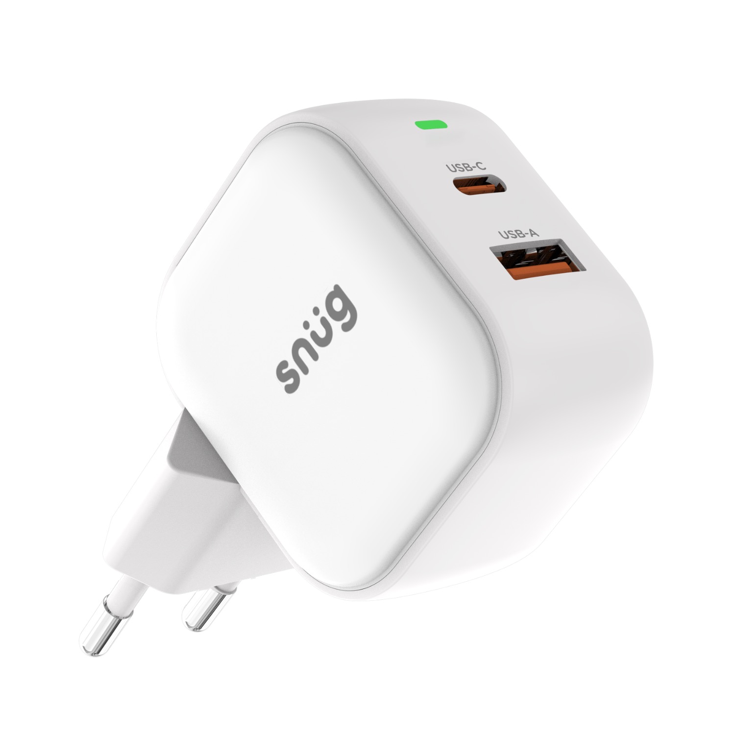 Snug 2 Port USB/Type C Wall Charger 35W - White - Image 10