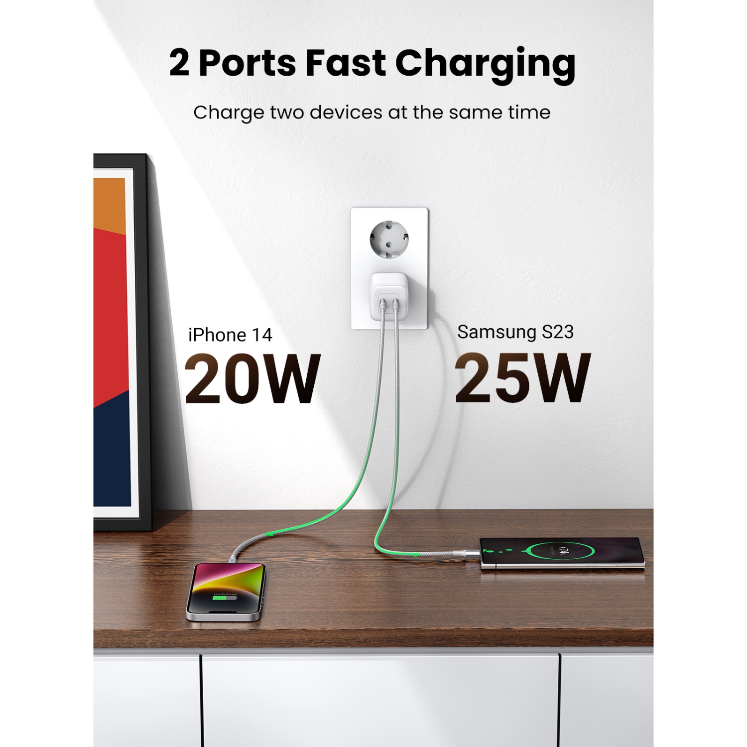 UGREEN 2 Port GaN PD Home Charger - 45W - Image 66