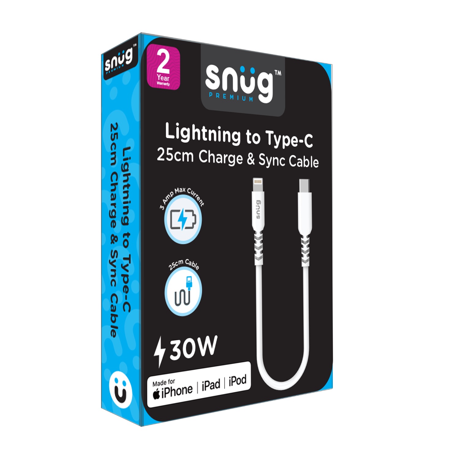 Snug Type-C To MFI Lightning Cable 30W - 25 Centimetres - Image 81