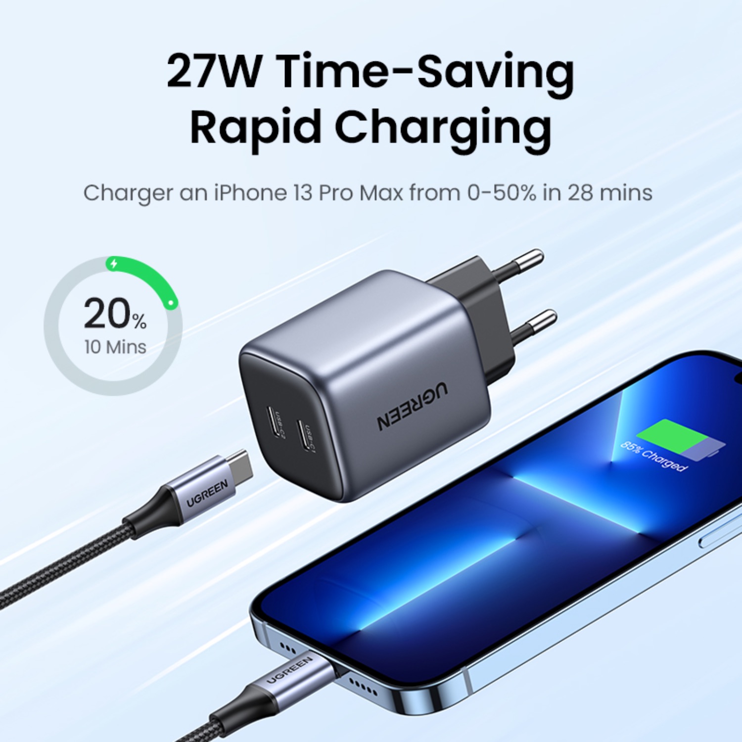 UGREEN 2 Port GaN PD Home Charger - 45W - Image 30