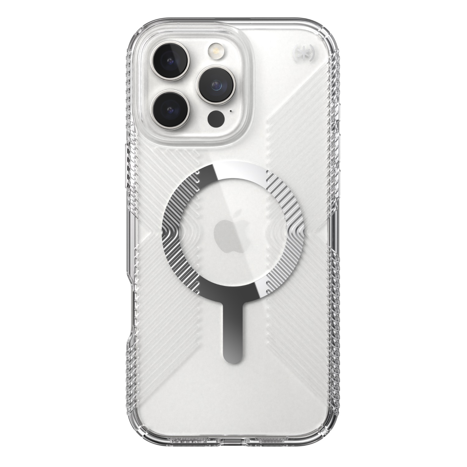 Speck Presidio Perfect Clear Grip MagSafe Case - Apple iPhone 16 Pro Max - Clear & Chrome - Image 64