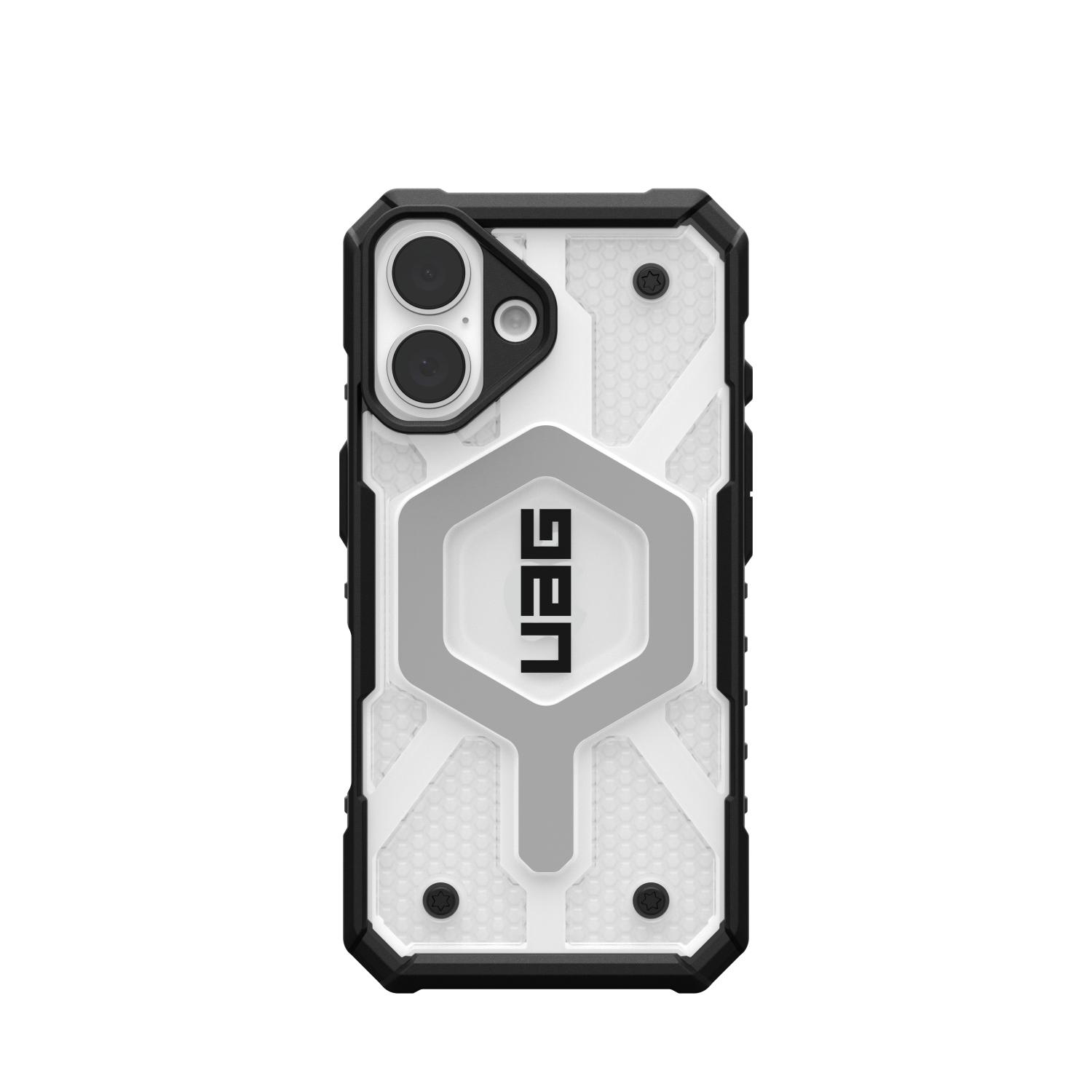 UAG Pathfinder Clear Magsafe Case - Apple iPhone 16 - Ice & Silver - Image 46