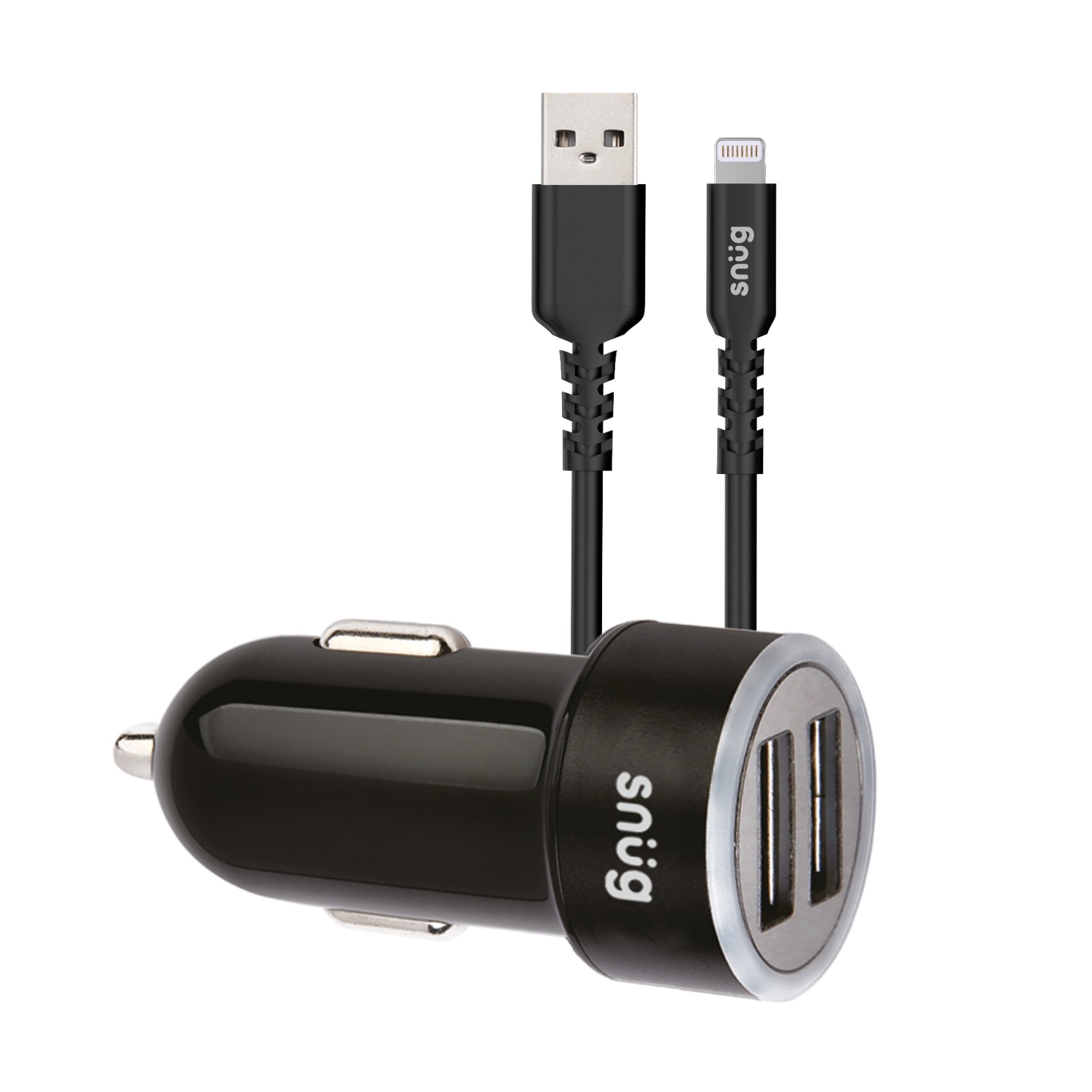 Snug Car Juice Dual USB Port Car Charger With Lightning Cable - 3.4A - Image 17