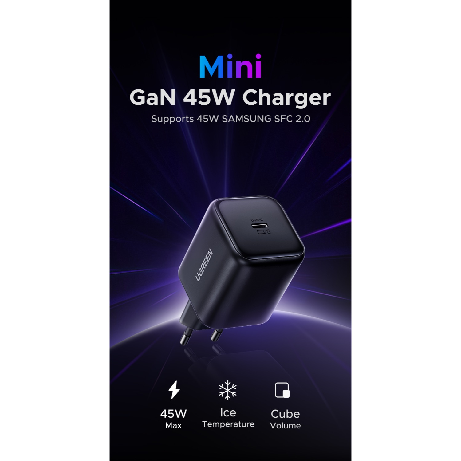 UGREEN 1 Port GaN PD Wall Charger - 45W - Image 52
