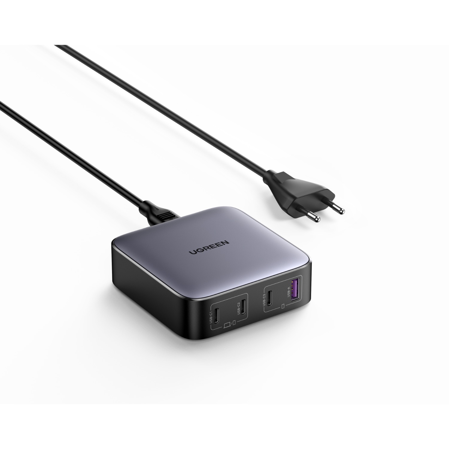 UGREEN 4 Port GaN Wall Charger With Cable - Grey - Image 7