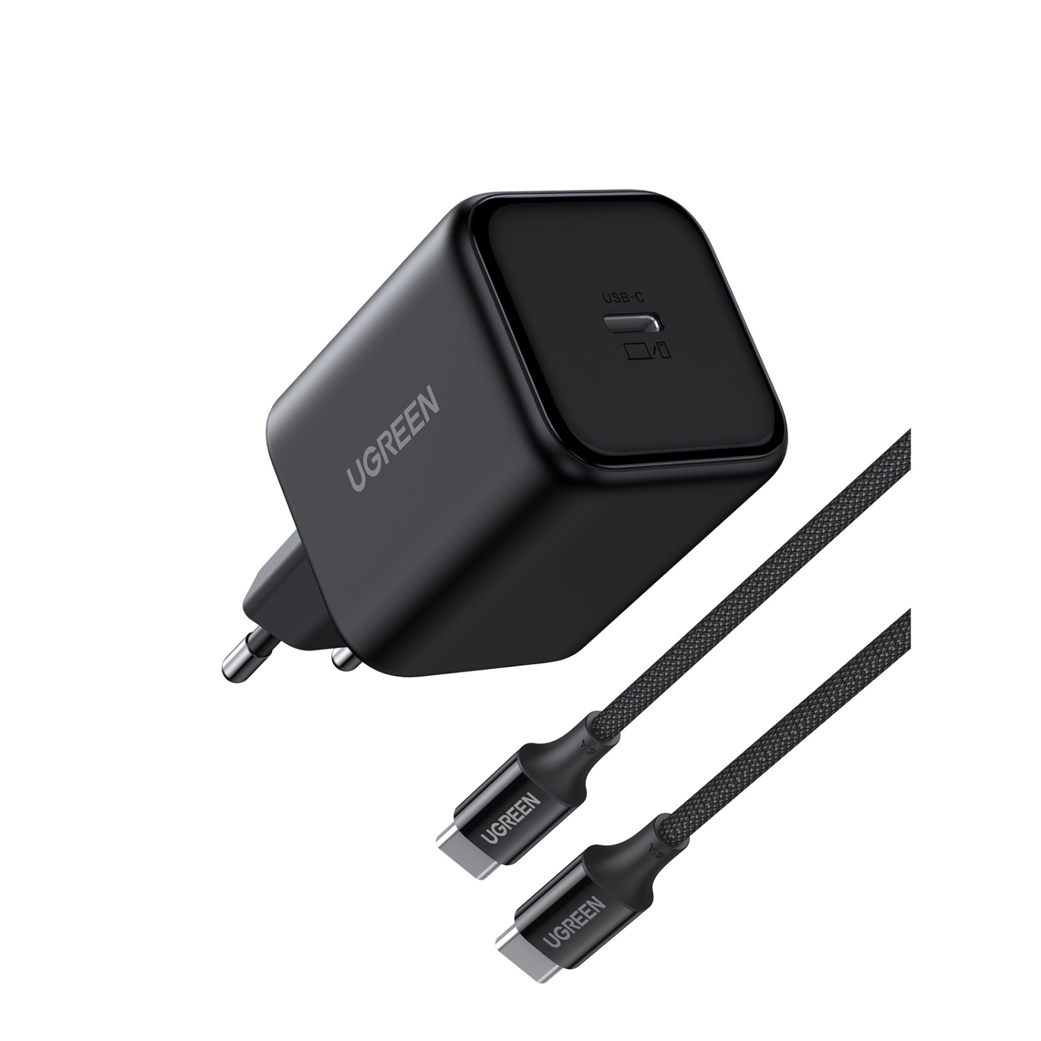UGREEN 1 Port Type-C PD Wall Charger 45W With Cable - Black - Image 36