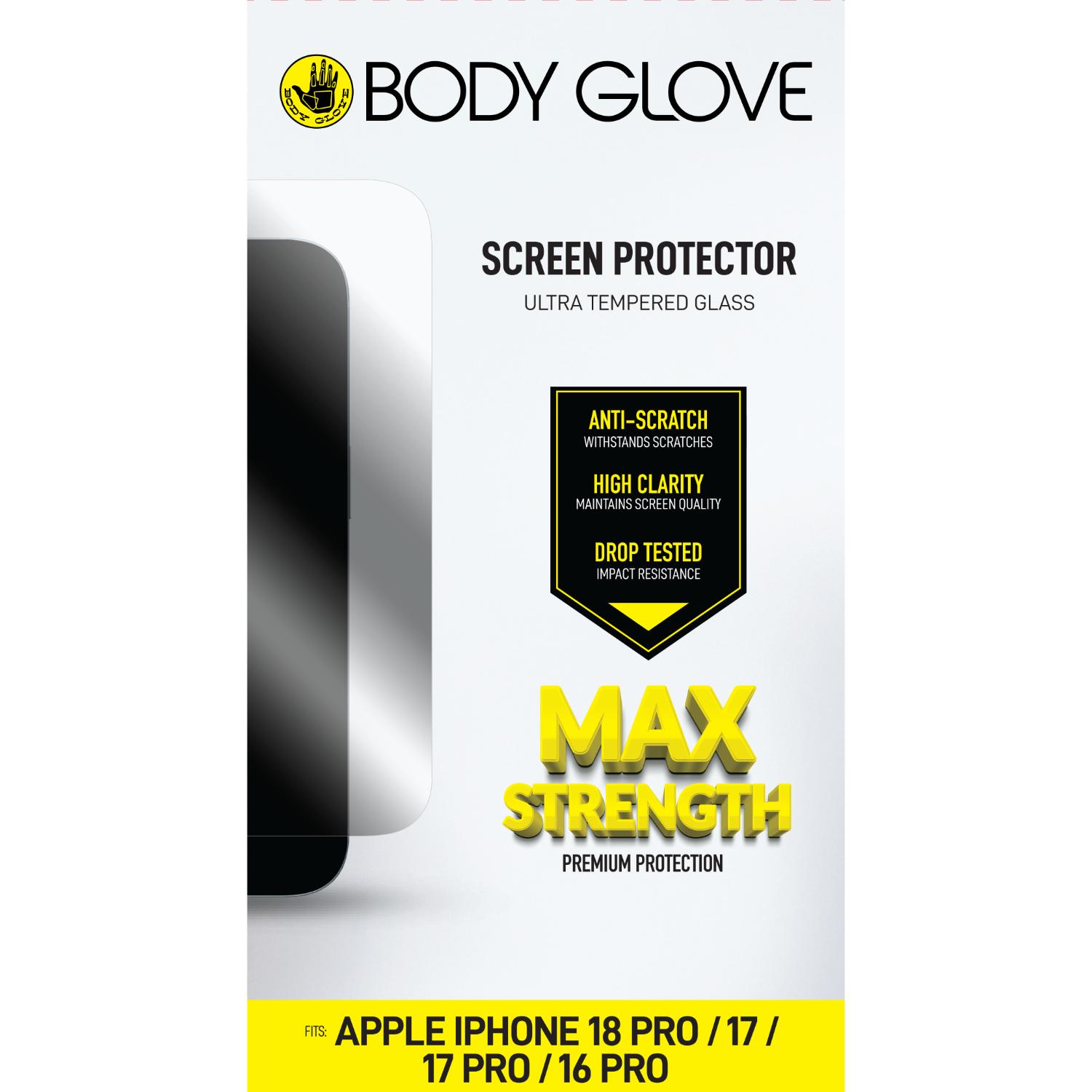 Body Glove Ultra Tempered Glass Screen Protector - Apple iPhone 17 Pro/17/16 Pro - Clear - Image 81